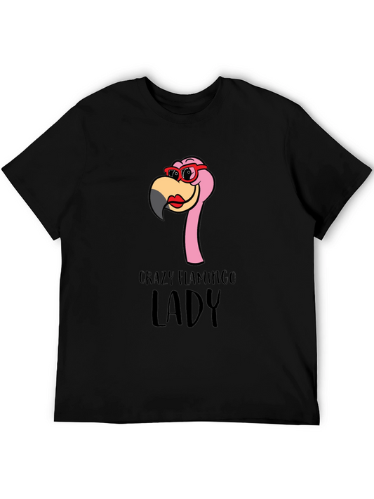 Crazy Flamingo Lady T-Shirt - Fun Novelty Tee