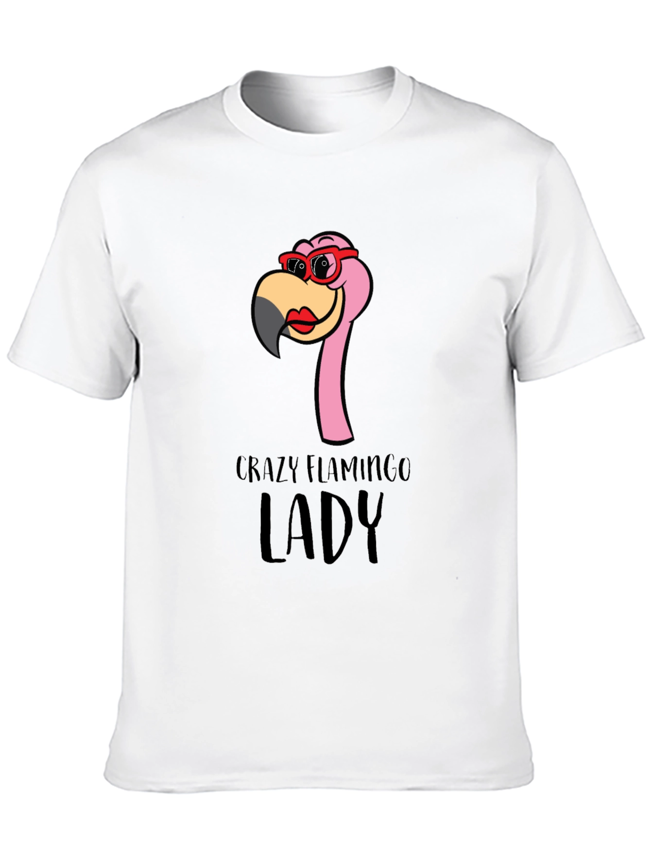 Crazy Flamingo Lady T-Shirt - Fun Novelty Tee