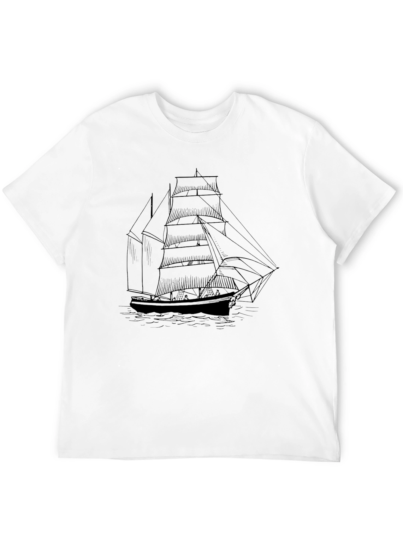 Classic Sailboat Graphic Tee - Black