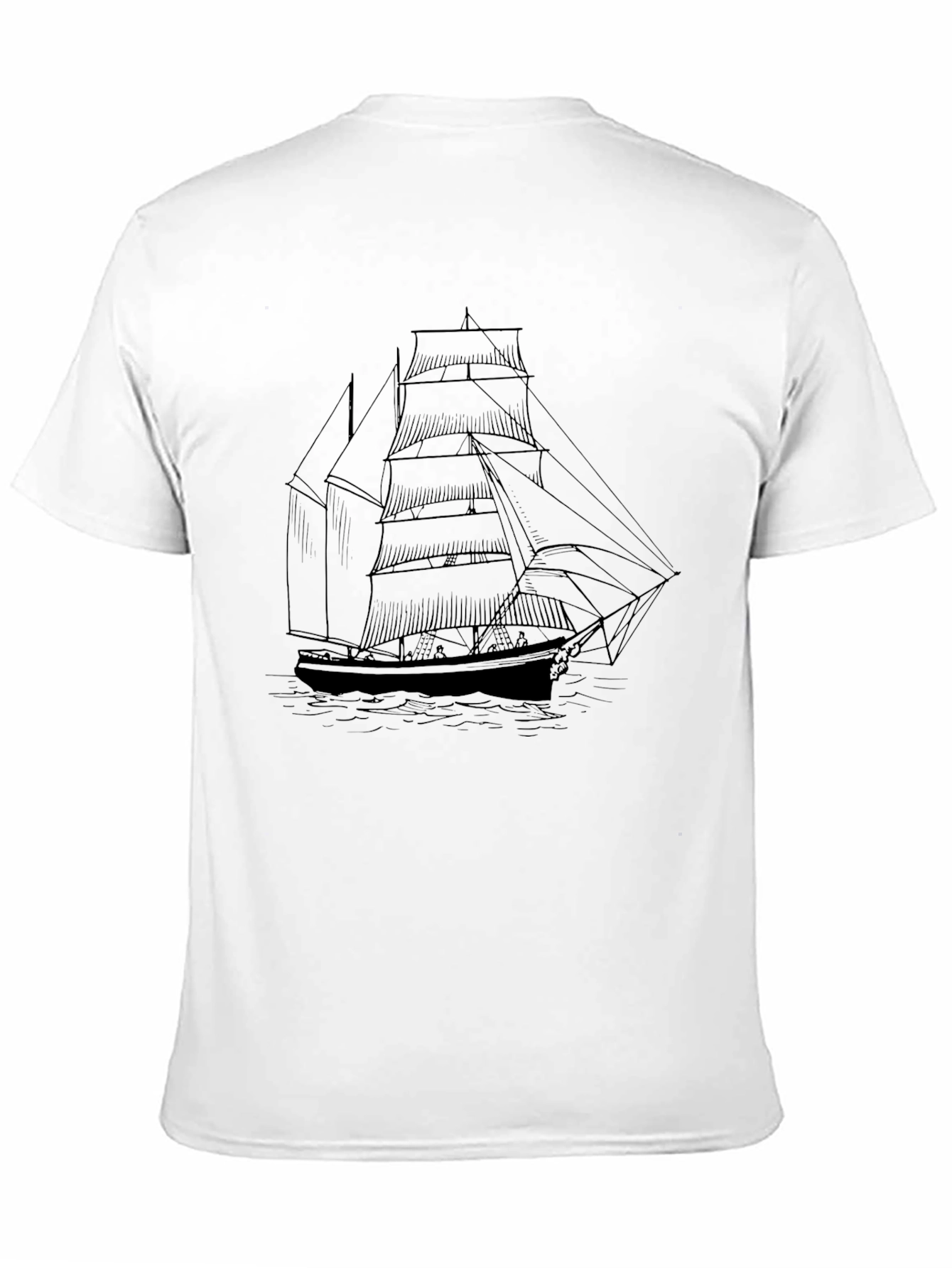Classic Sailboat Graphic Tee - Black