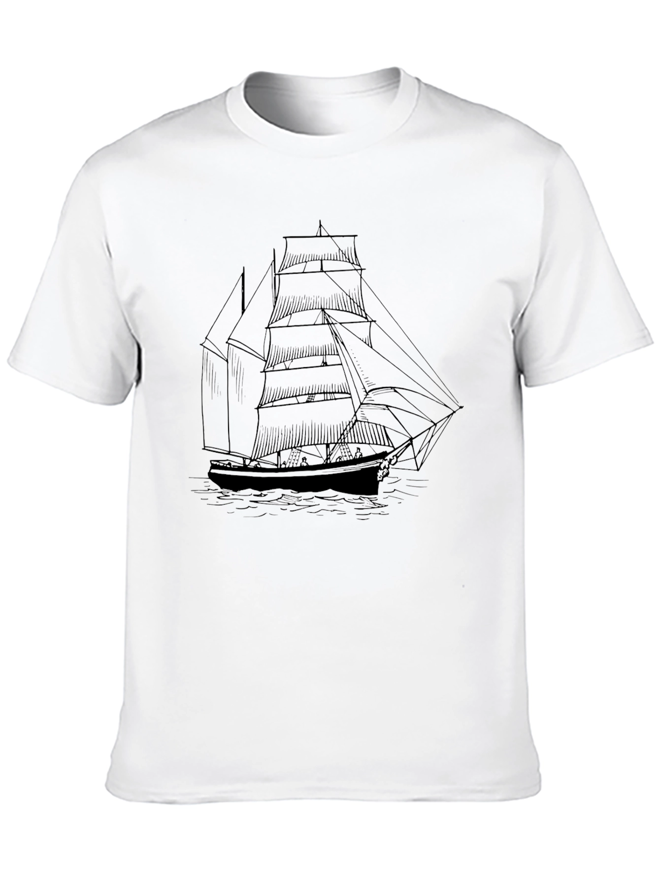 Classic Sailboat Graphic Tee - Black