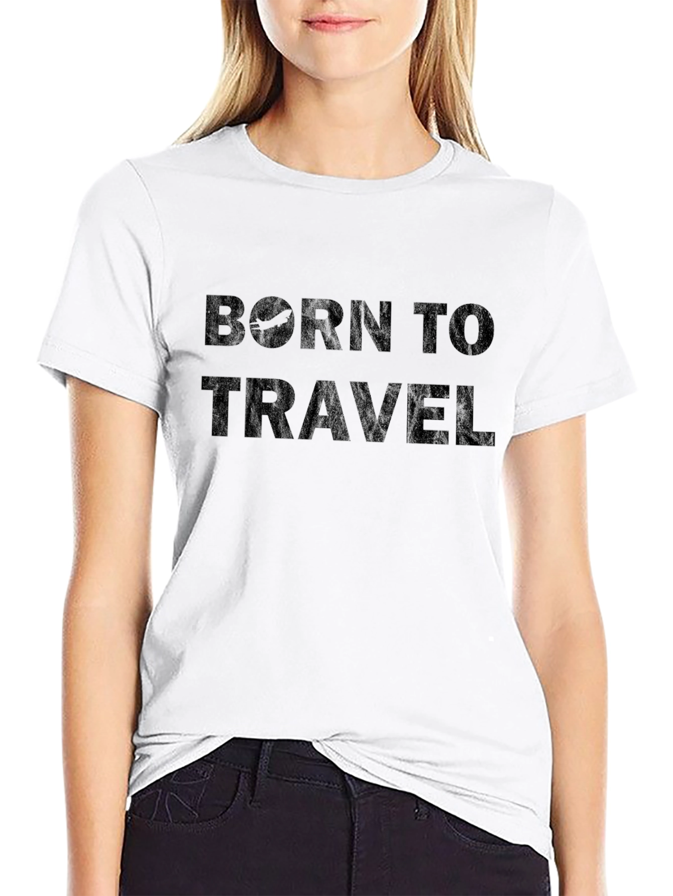 Born To Travel Black Graphic Tee