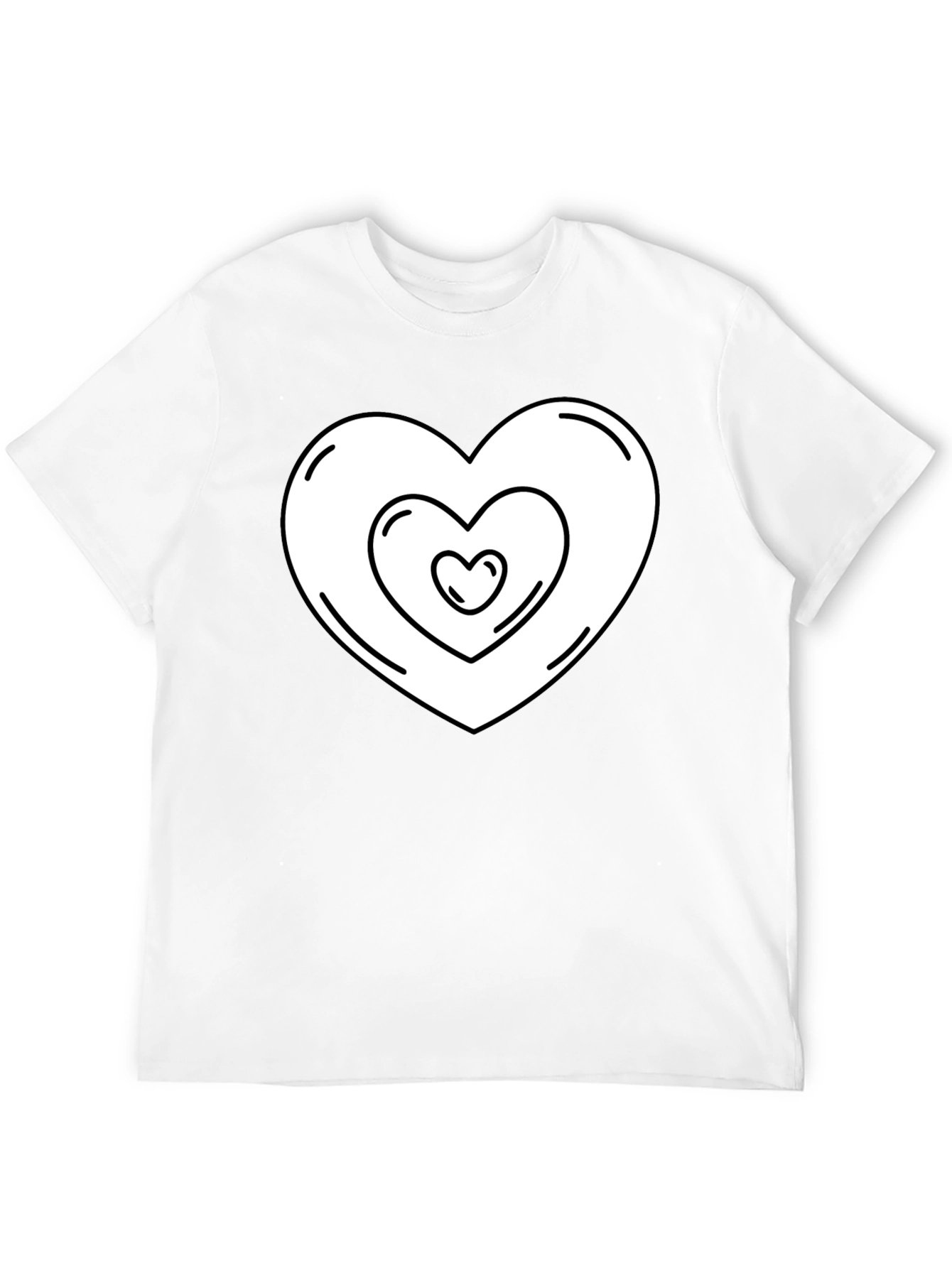 Heart Within Heart Graphic Tee - Black