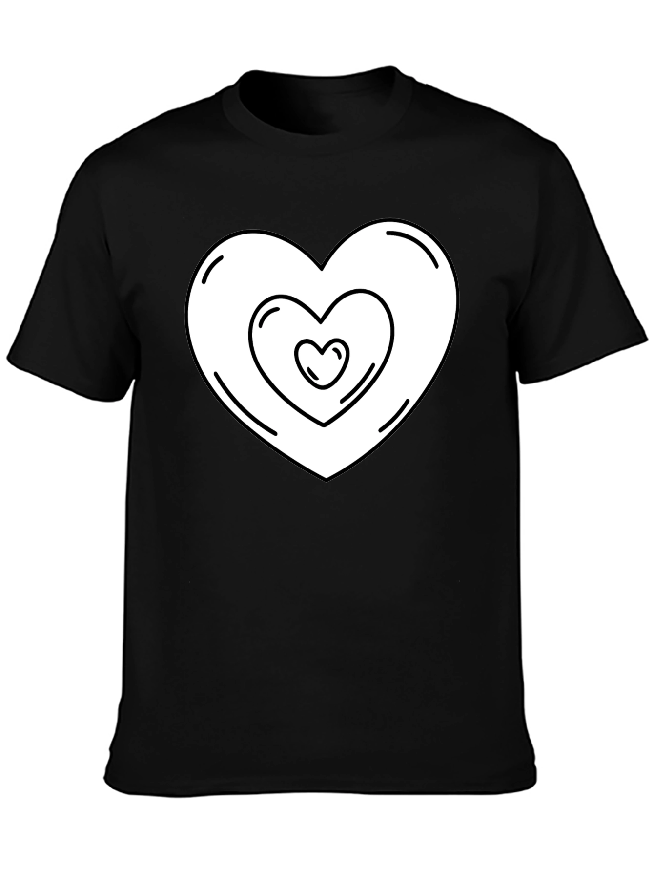 Heart Within Heart Graphic Tee - Black