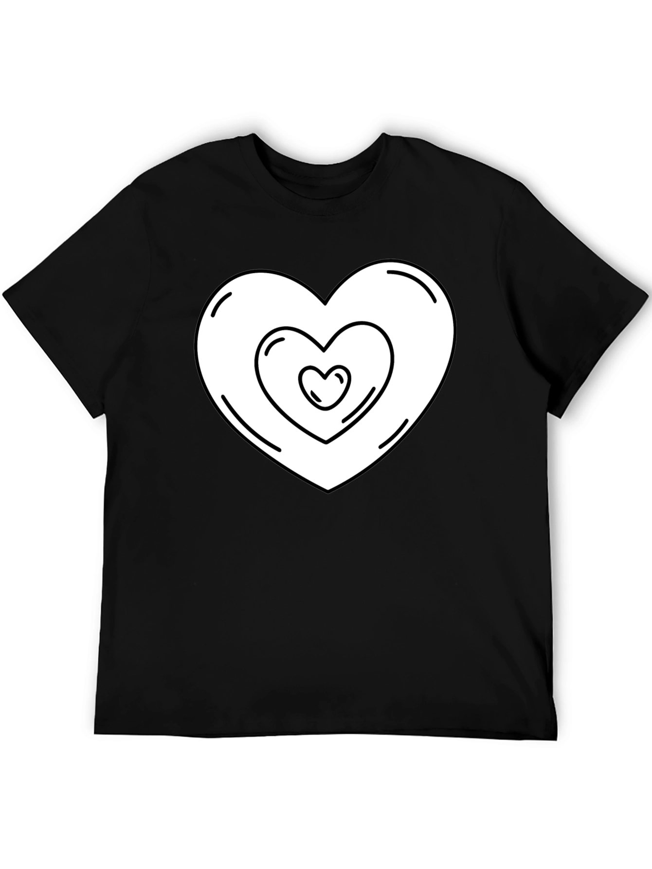 Heart Within Heart Graphic Tee - Black