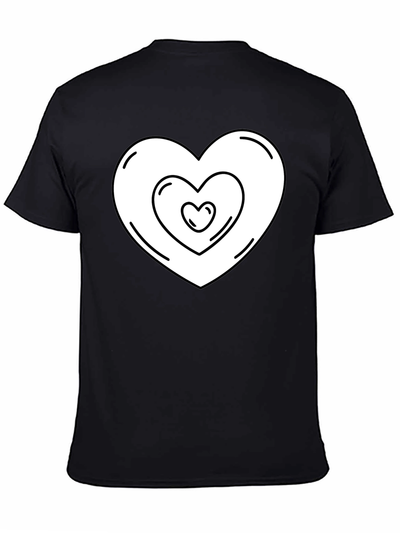 Heart Within Heart Graphic Tee - Black