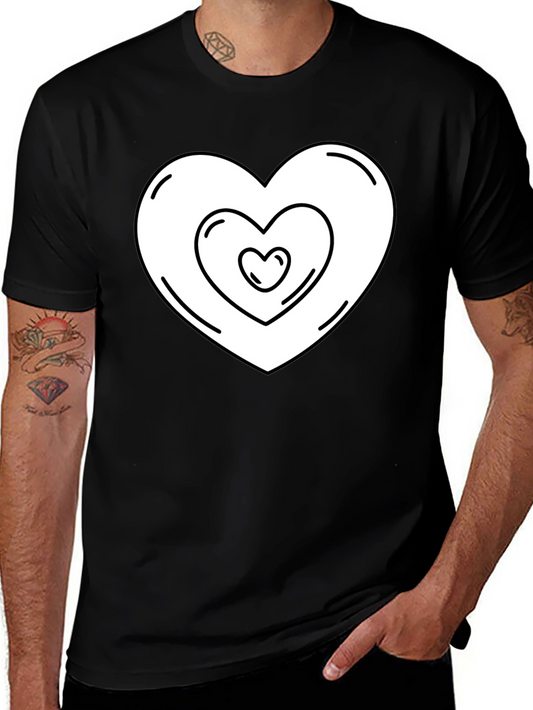 Heart Within Heart Graphic Tee - Black