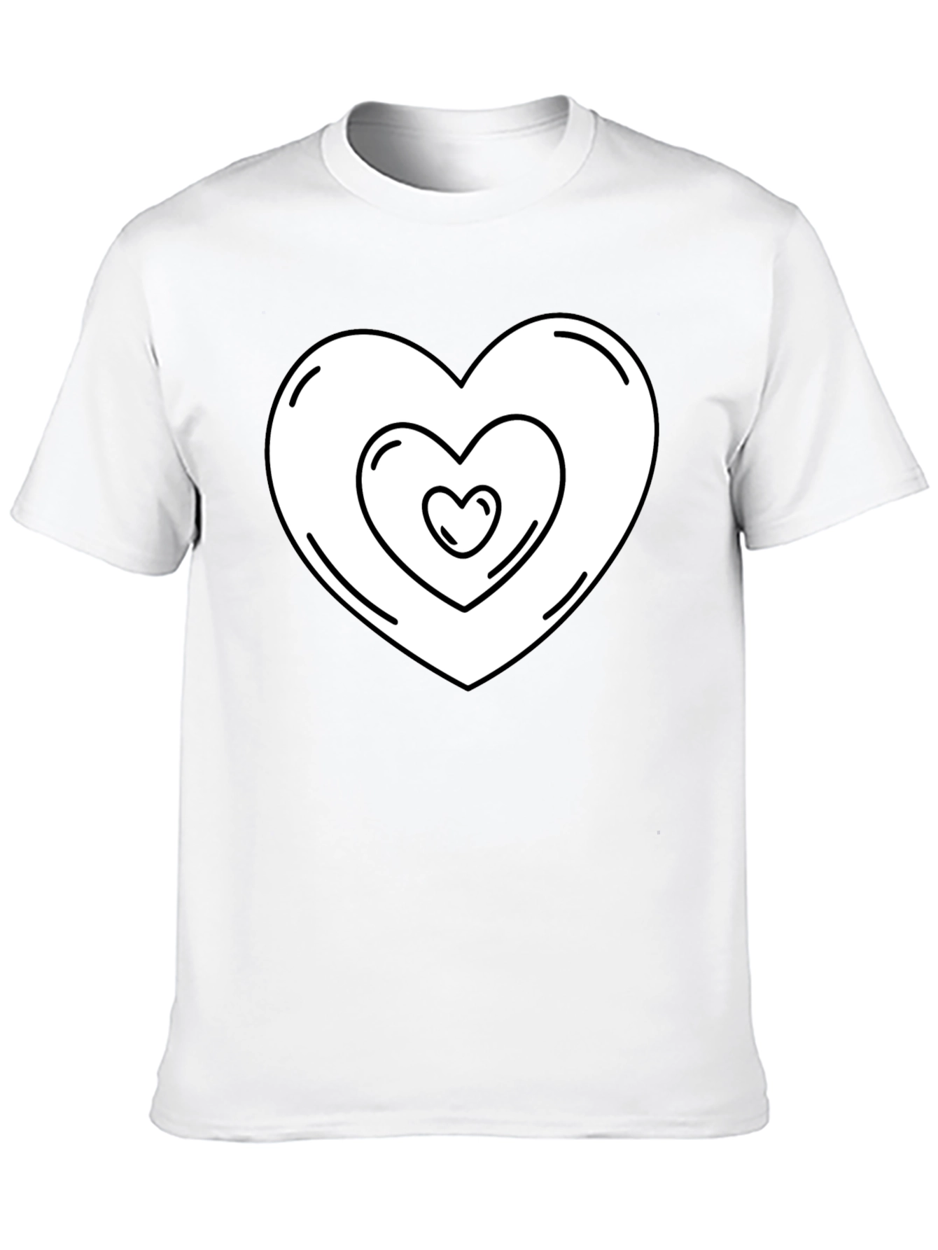 Heart Within Heart Graphic Tee - Black