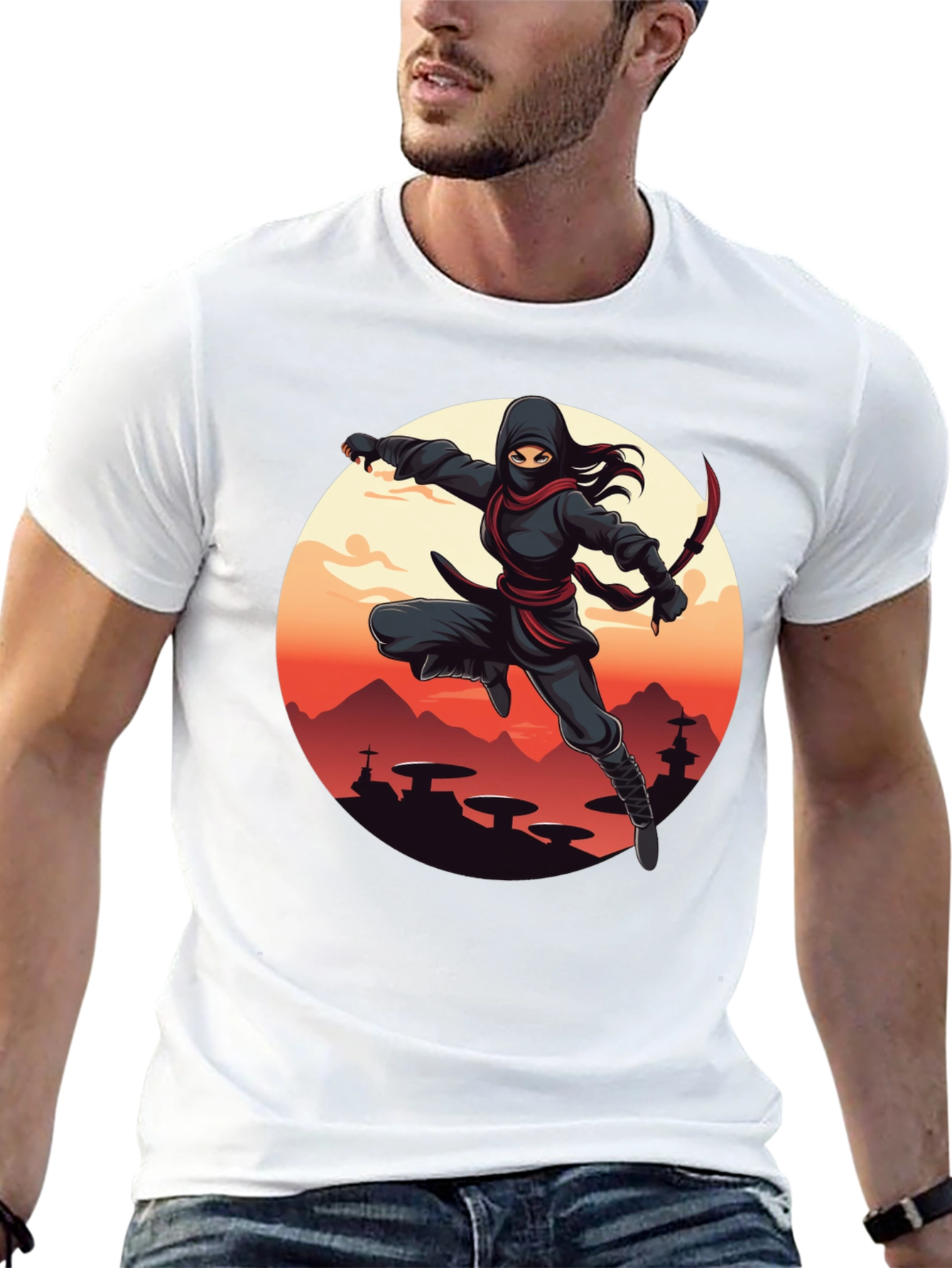 Ninja Graphic Tee - Unisex Black T-Shirt