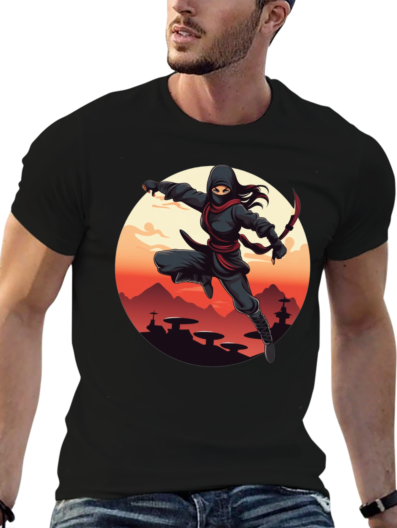Ninja Graphic Tee - Unisex Black T-Shirt
