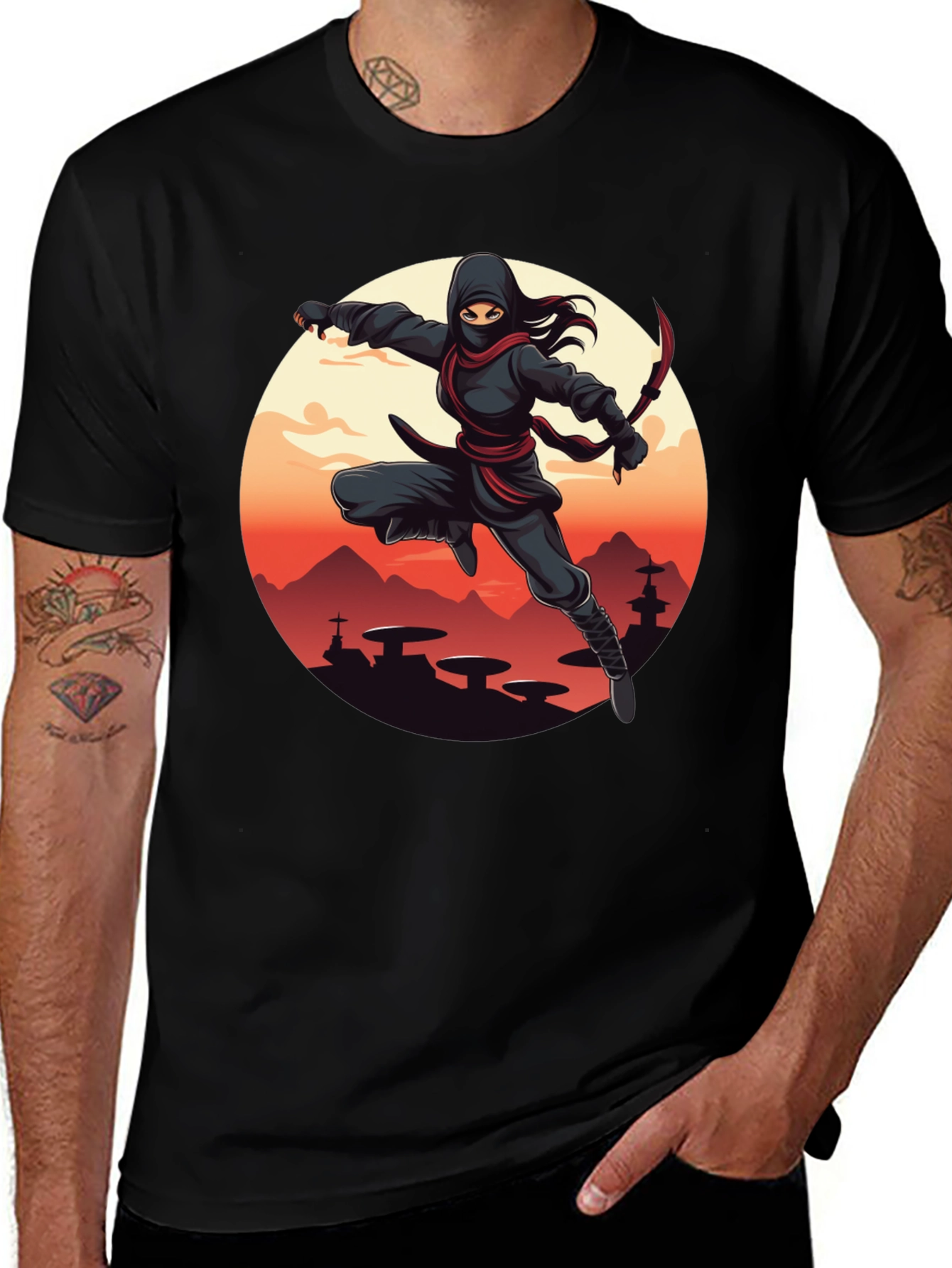 Ninja Graphic Tee - Unisex Black T-Shirt