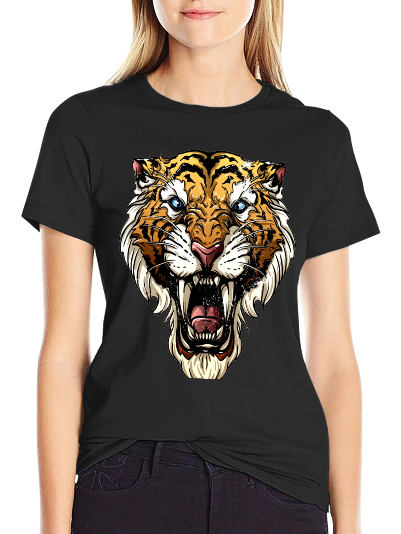 Roaring Tiger Graphic Tee - Bold Black T-Shirt