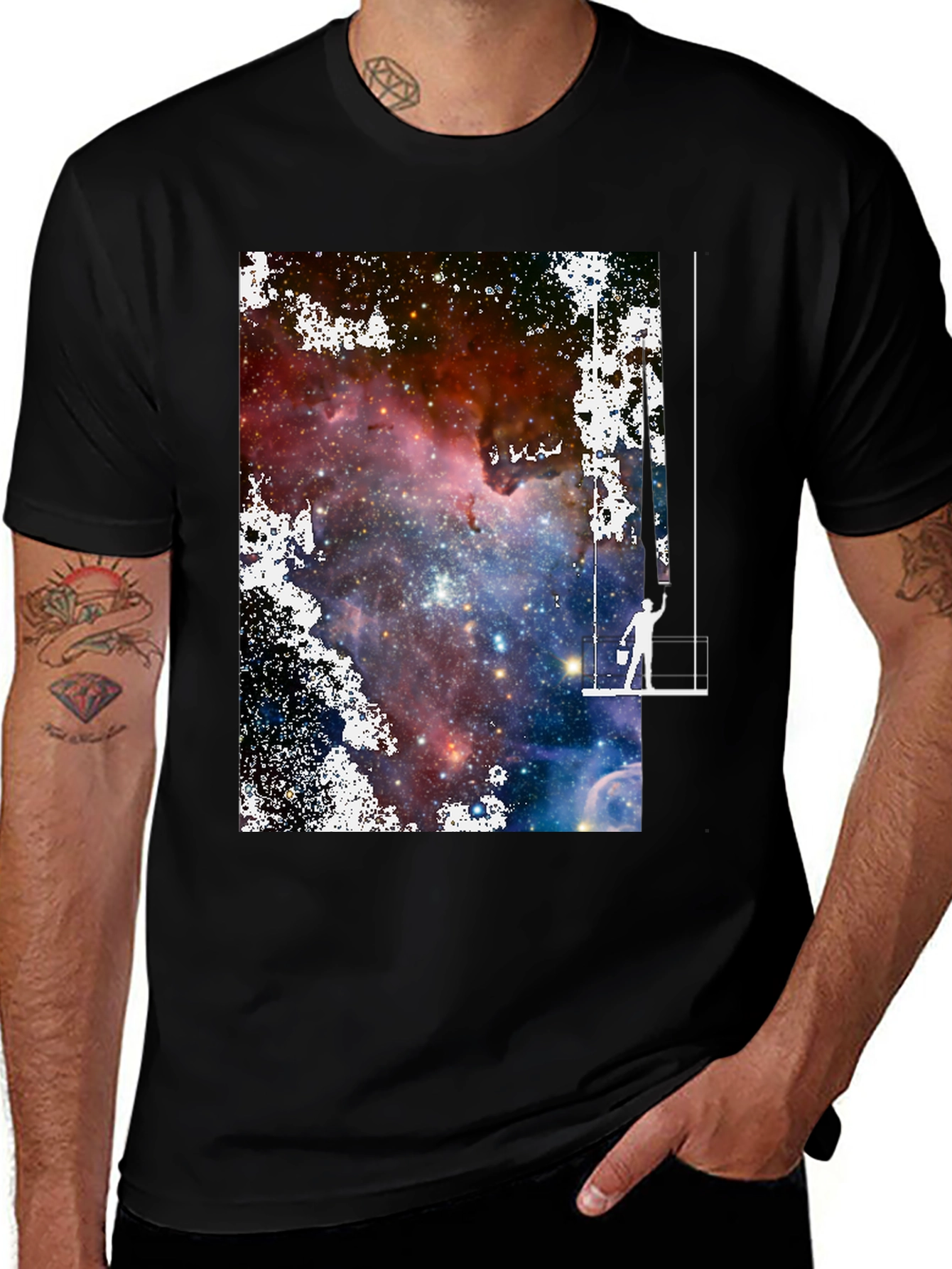 Galaxy Painter Graphic Tee - Unique Space Art T-Shirt