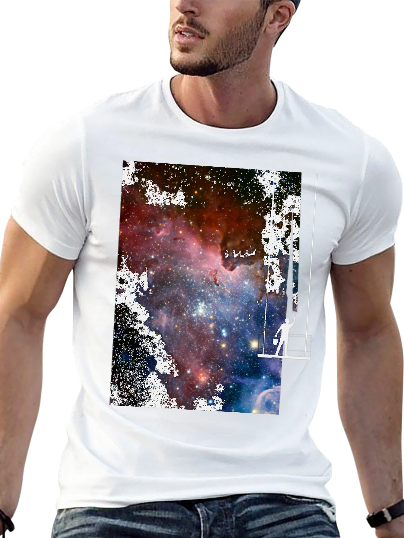 Galaxy Painter Graphic Tee - Unique Space Art T-Shirt