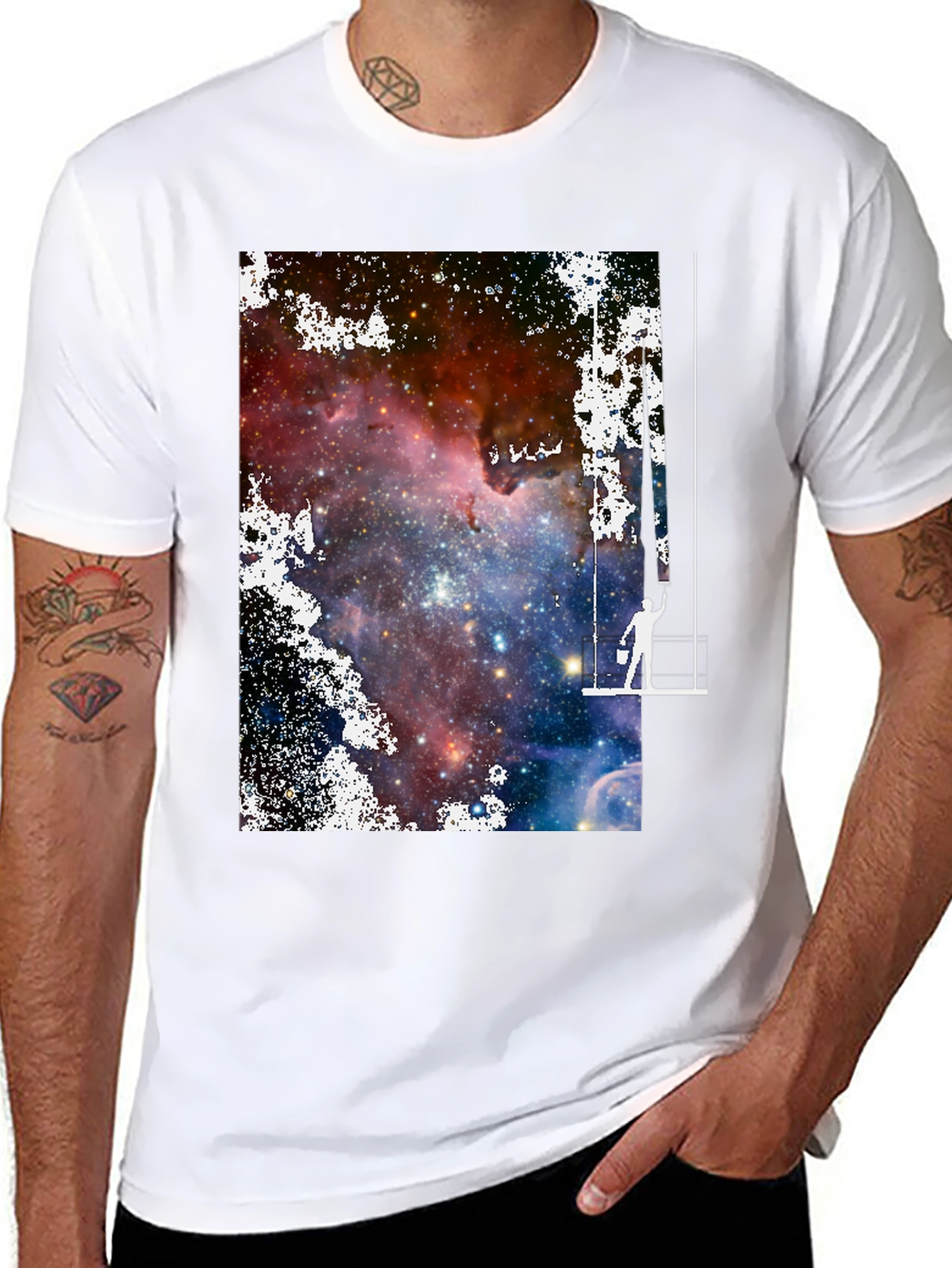 Galaxy Painter Graphic Tee - Unique Space Art T-Shirt