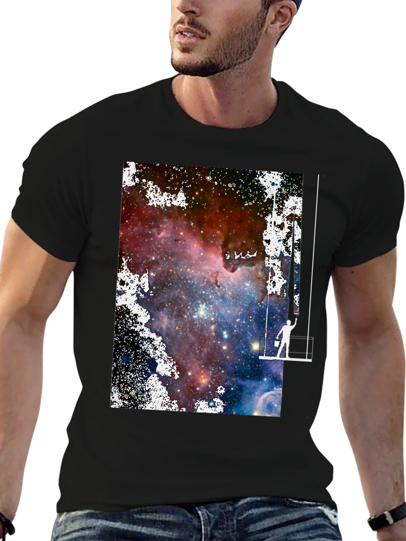 Galaxy Painter Graphic Tee - Unique Space Art T-Shirt