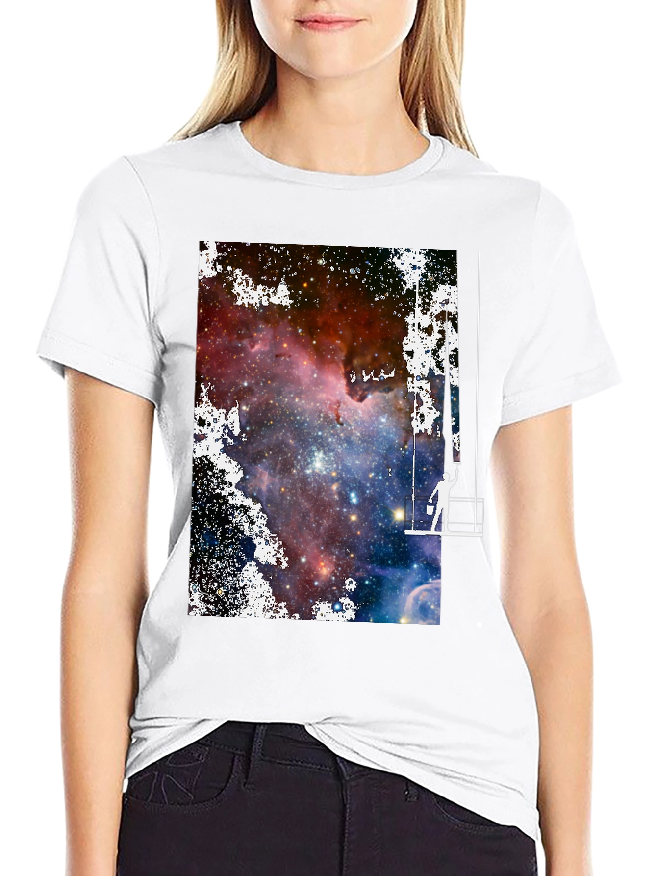 Galaxy Painter Graphic Tee - Unique Space Art T-Shirt