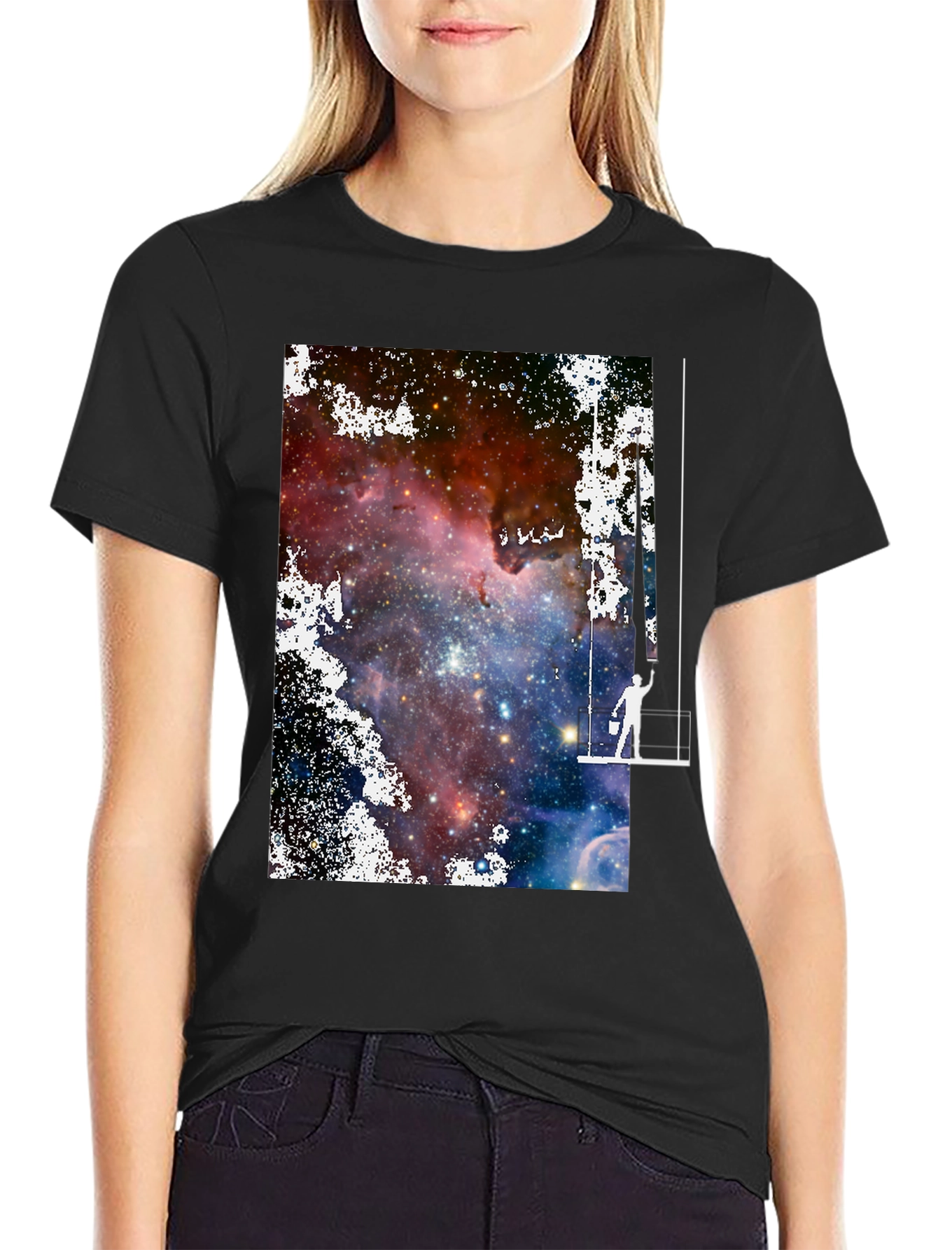 Galaxy Painter Graphic Tee - Unique Space Art T-Shirt