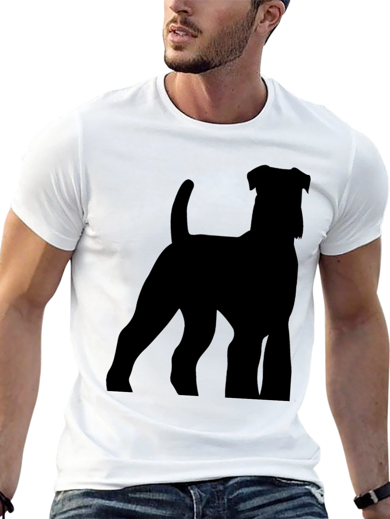 Black Dog Silhouette T-Shirt - Modern Casual Tee