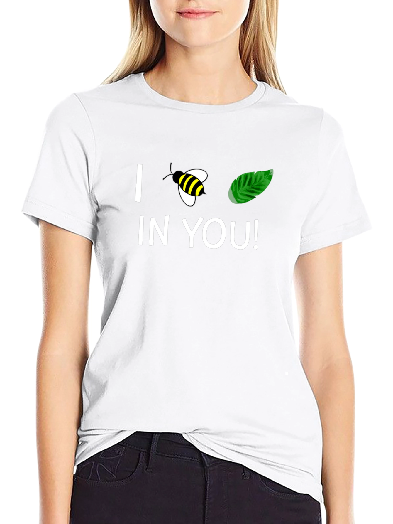 I Bee-Leaf In You Black Graphic T-Shirt