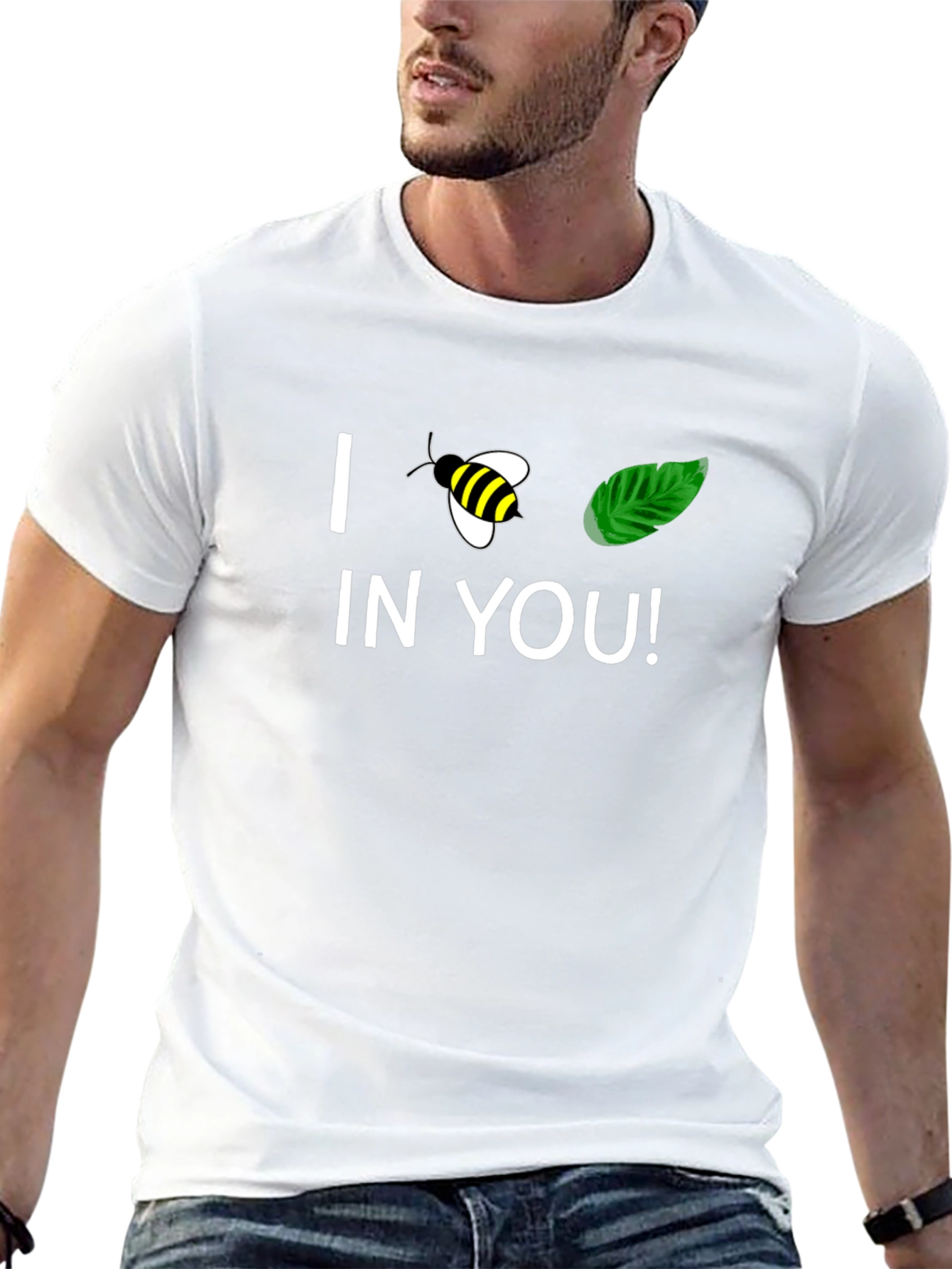I Bee-Leaf In You Black Graphic T-Shirt