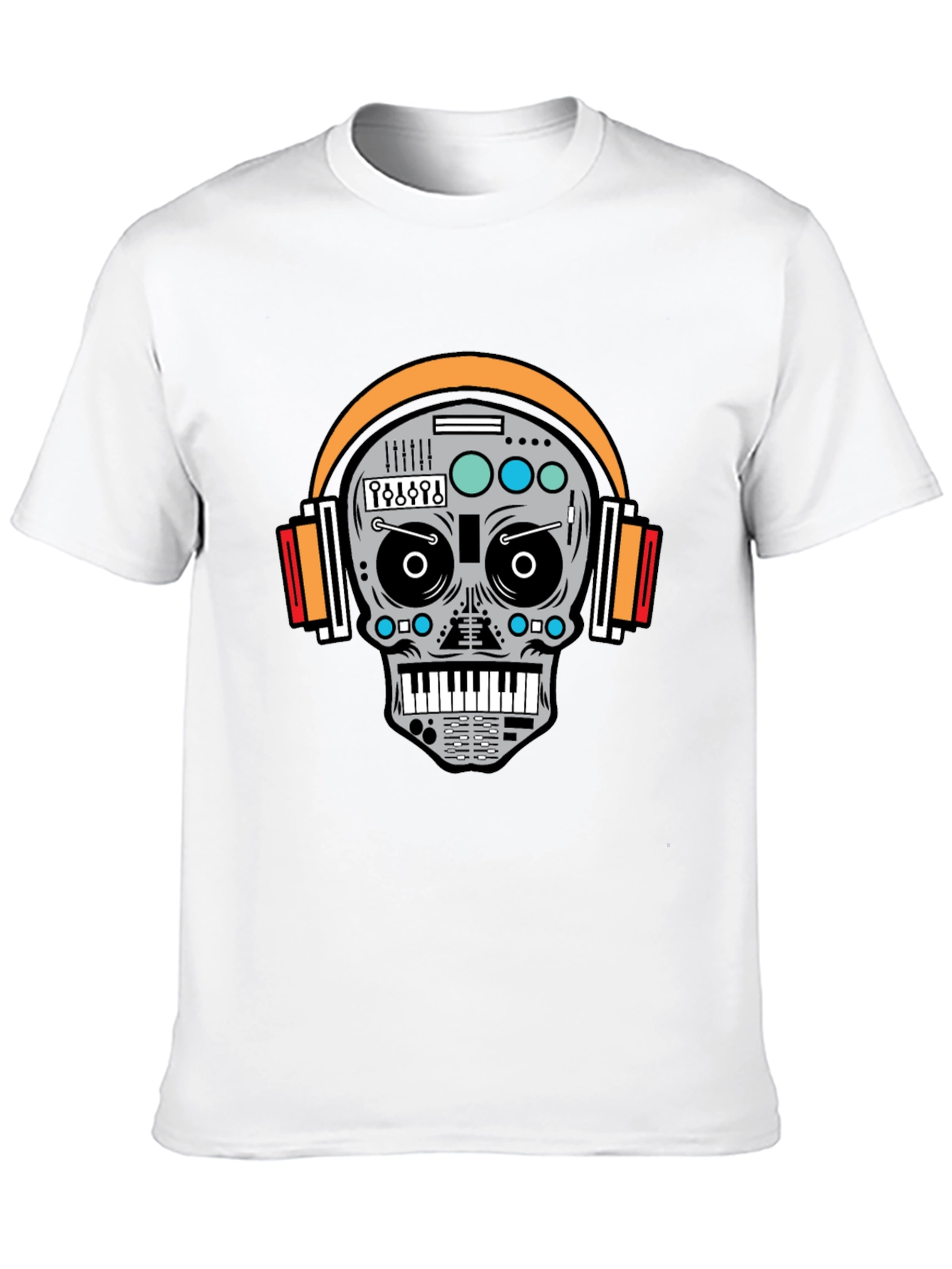 DJ Skull Graphic T-Shirt - Cool Music Lover Tee