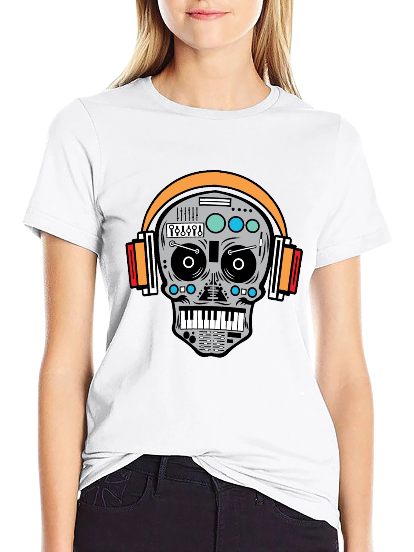 DJ Skull Graphic T-Shirt - Cool Music Lover Tee