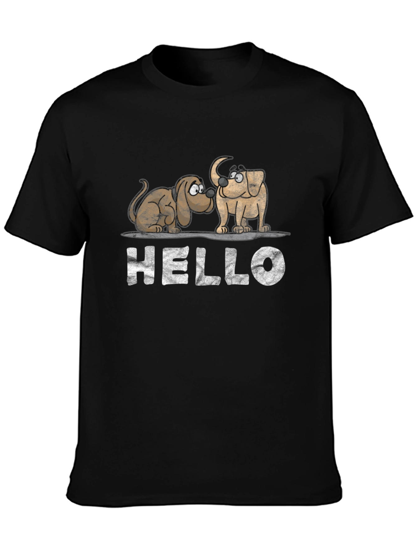 Hello Dogs Graphic Tee - Unisex Black T-Shirt