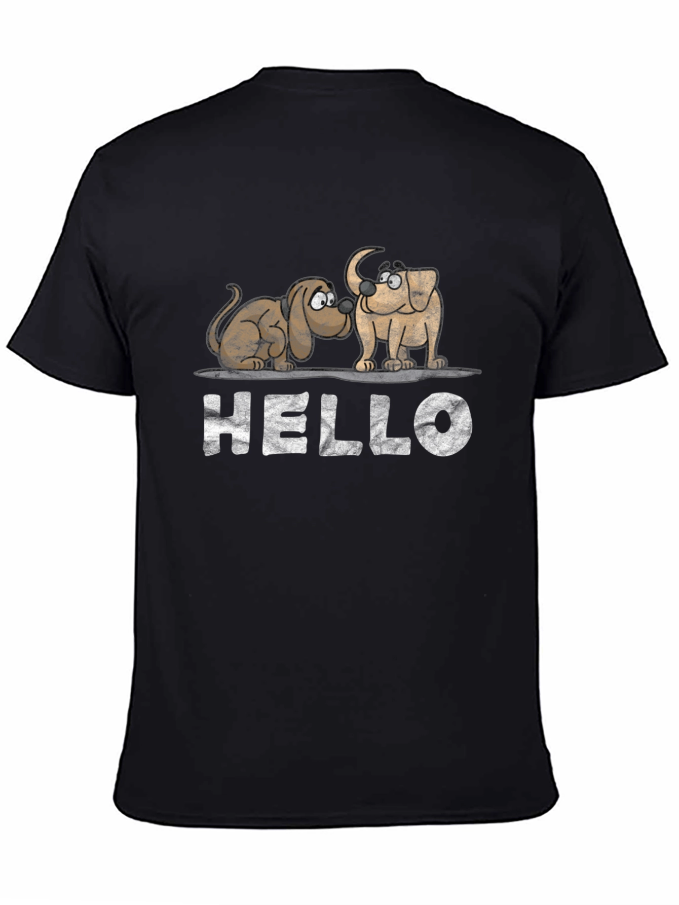 Hello Dogs Graphic Tee - Unisex Black T-Shirt