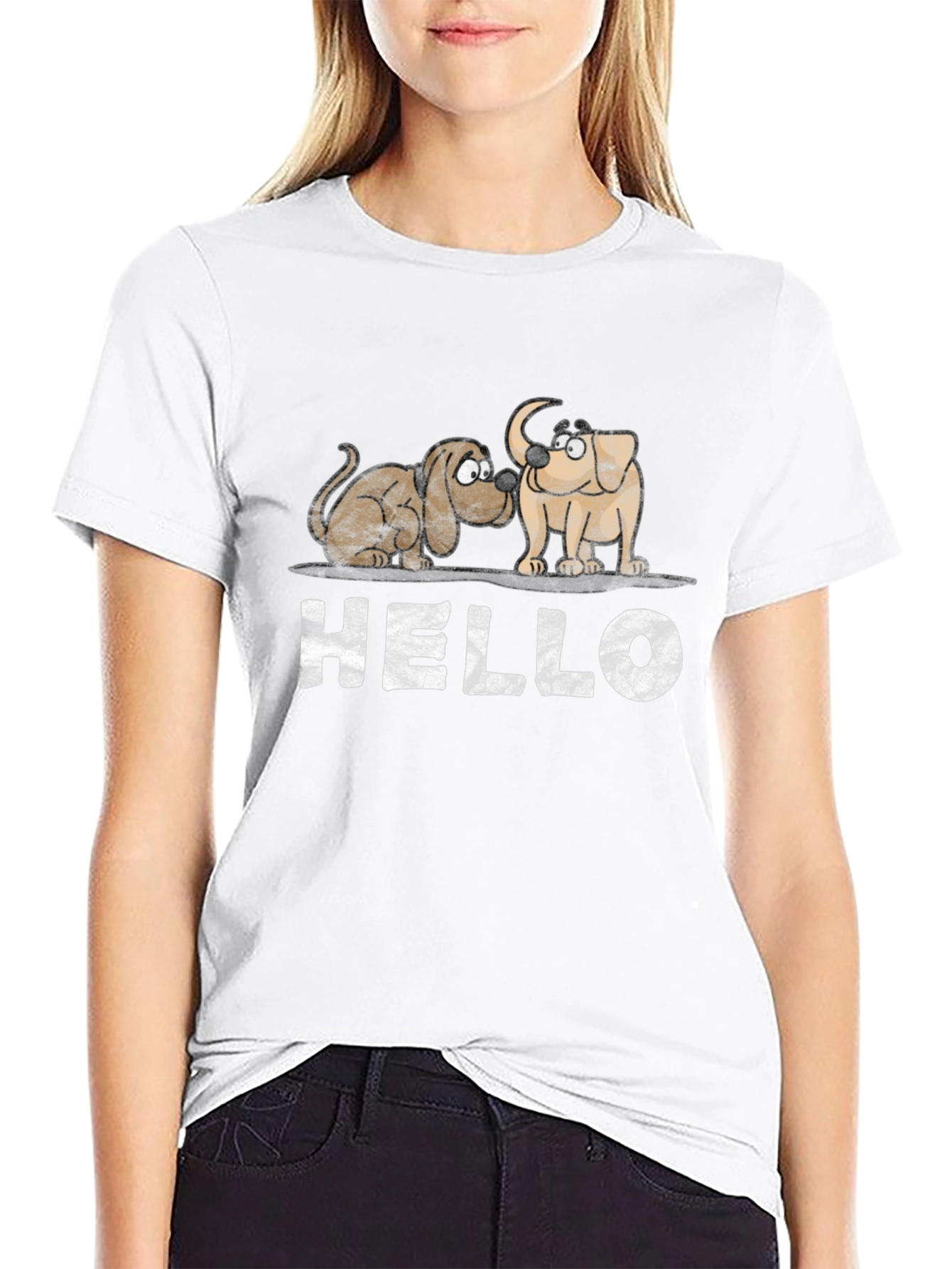 Hello Dogs Graphic Tee - Unisex Black T-Shirt