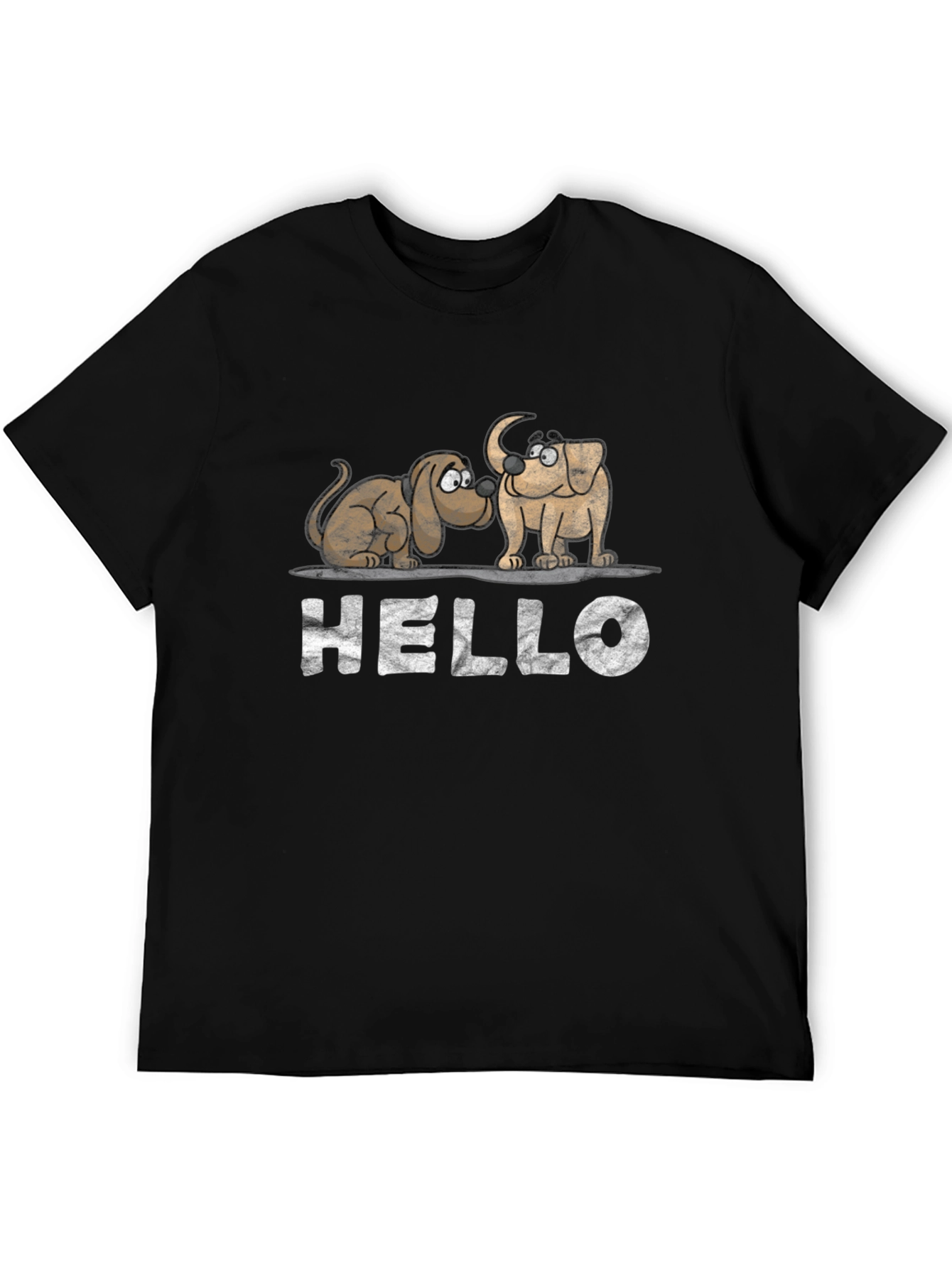 Hello Dogs Graphic Tee - Unisex Black T-Shirt