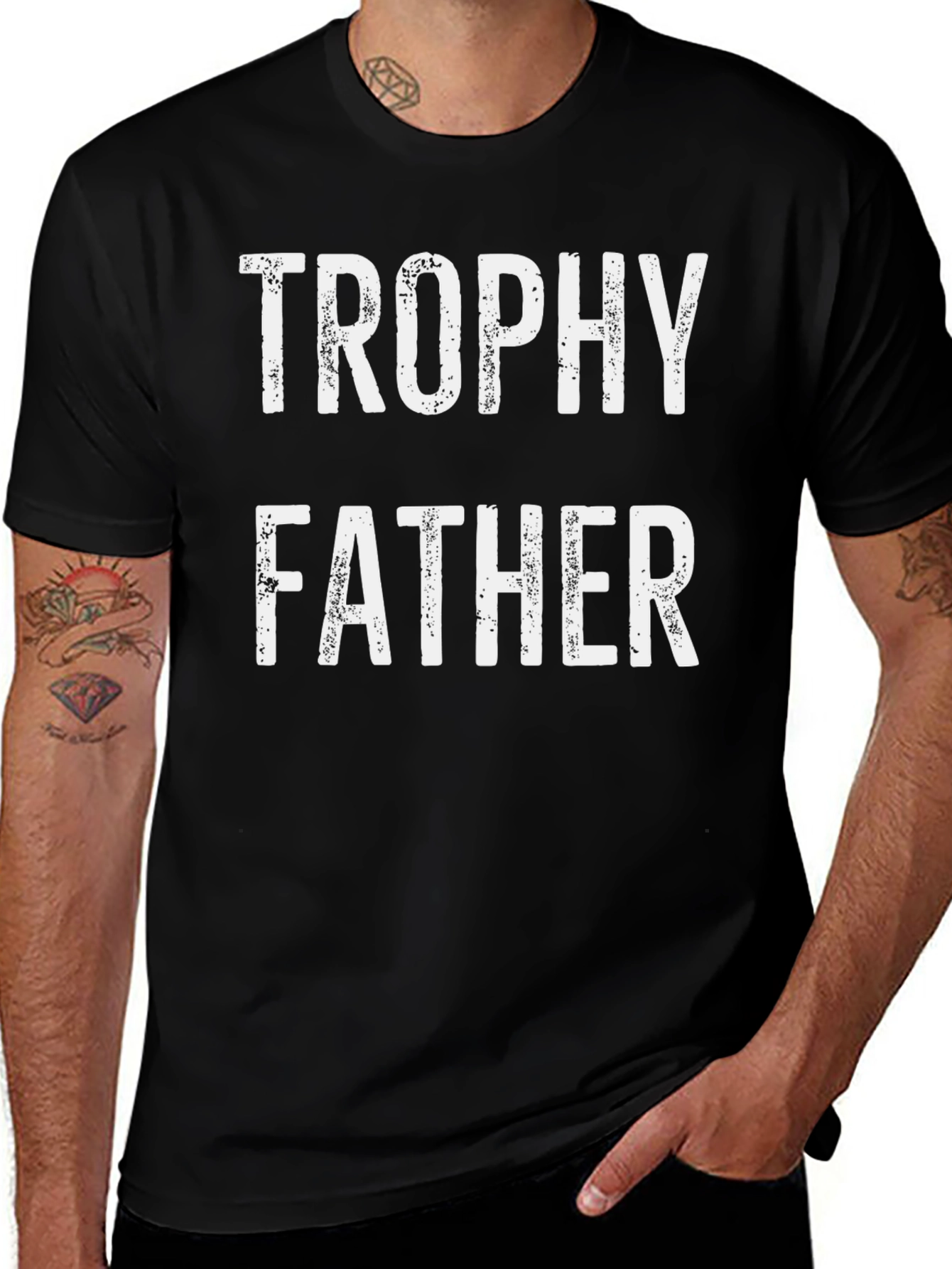 Trophy Father Graphic Tee - Black