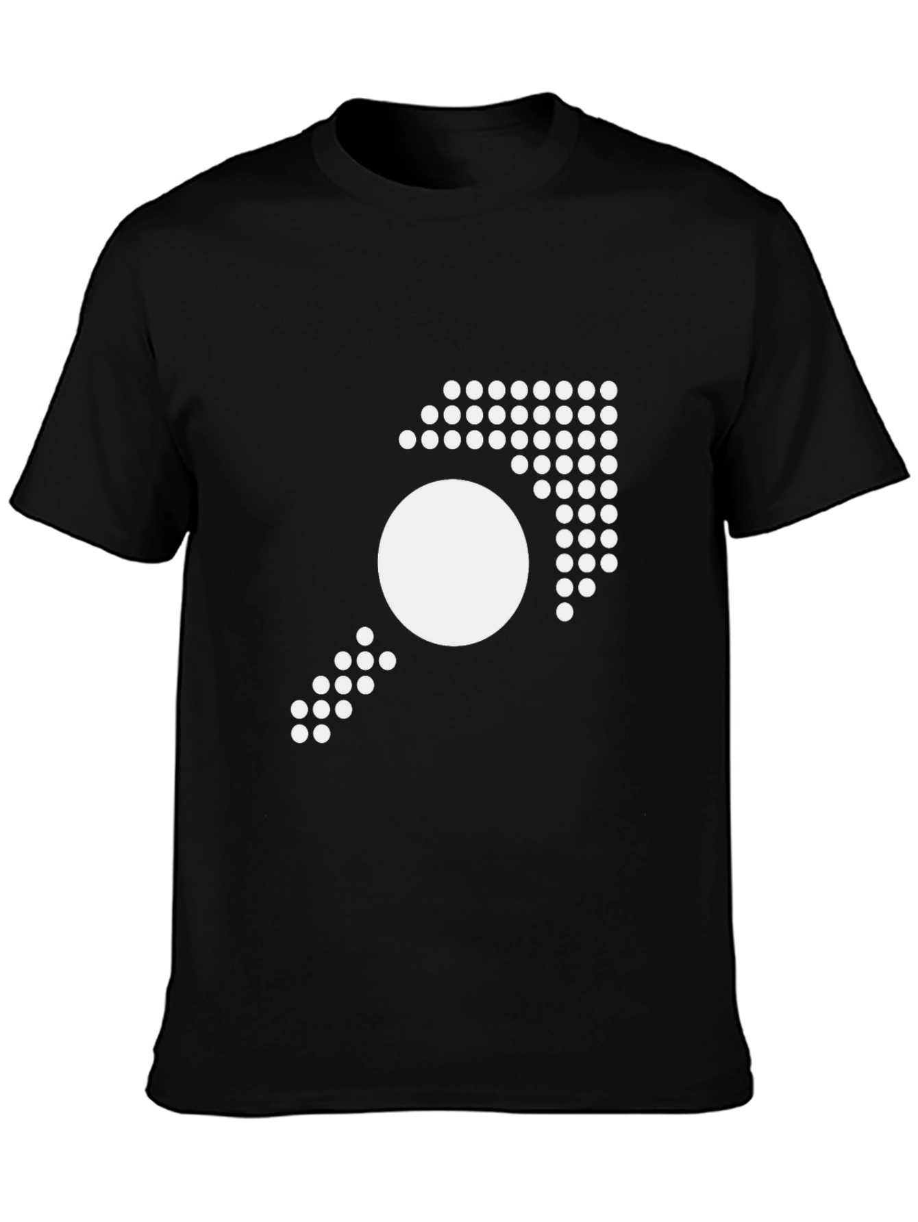 Modern Geometric Graphic Tee - Black Cotton T-Shirt