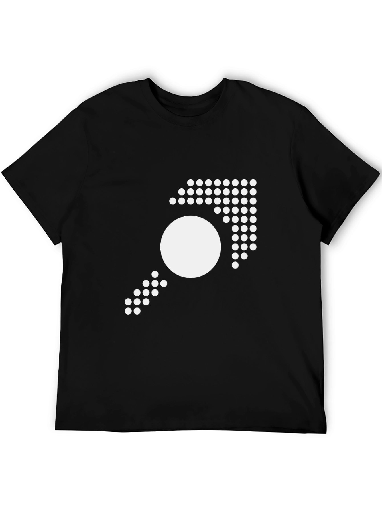 Modern Geometric Graphic Tee - Black Cotton T-Shirt