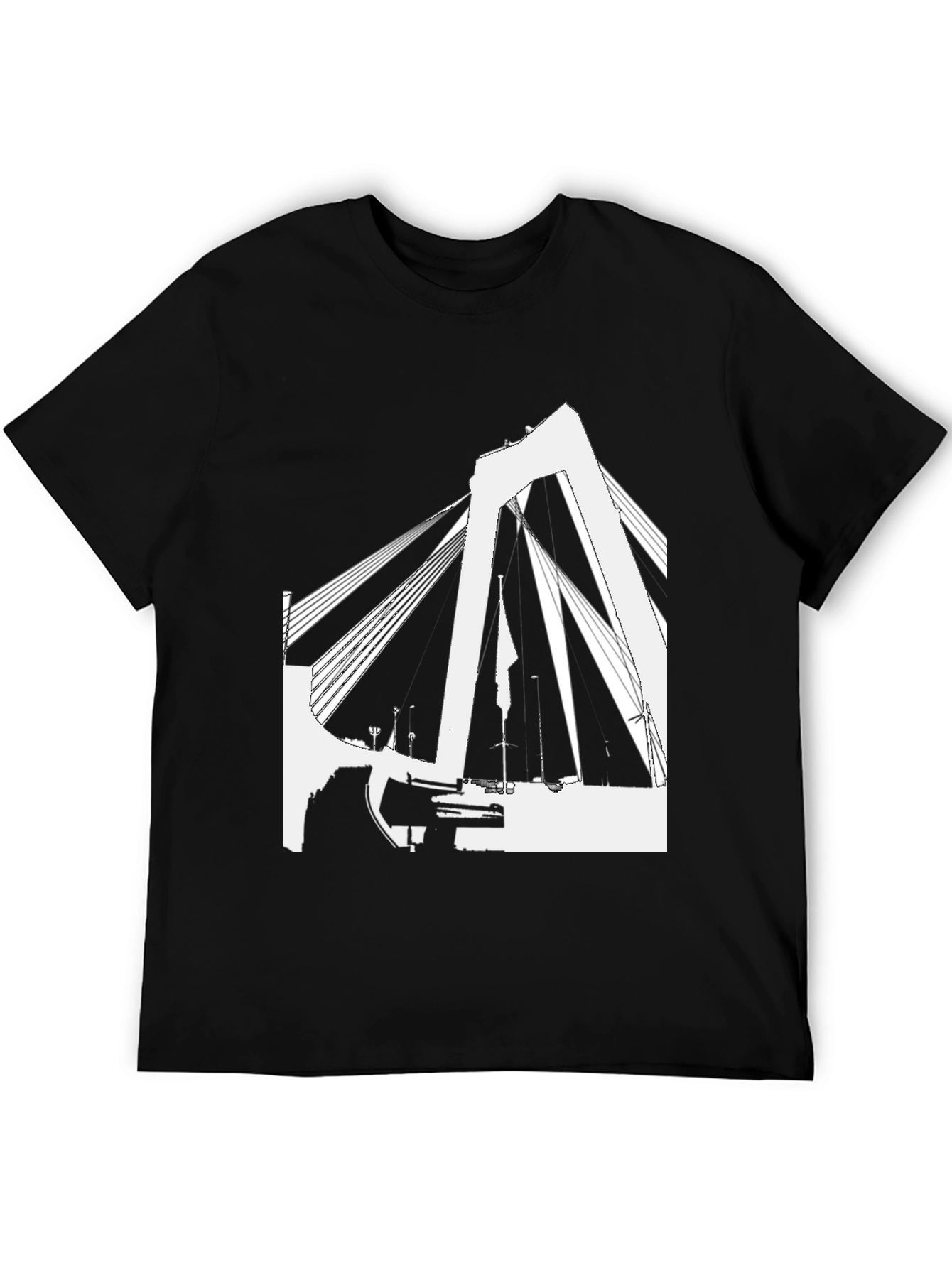 Abstract Bridge Graphic Tee - Black