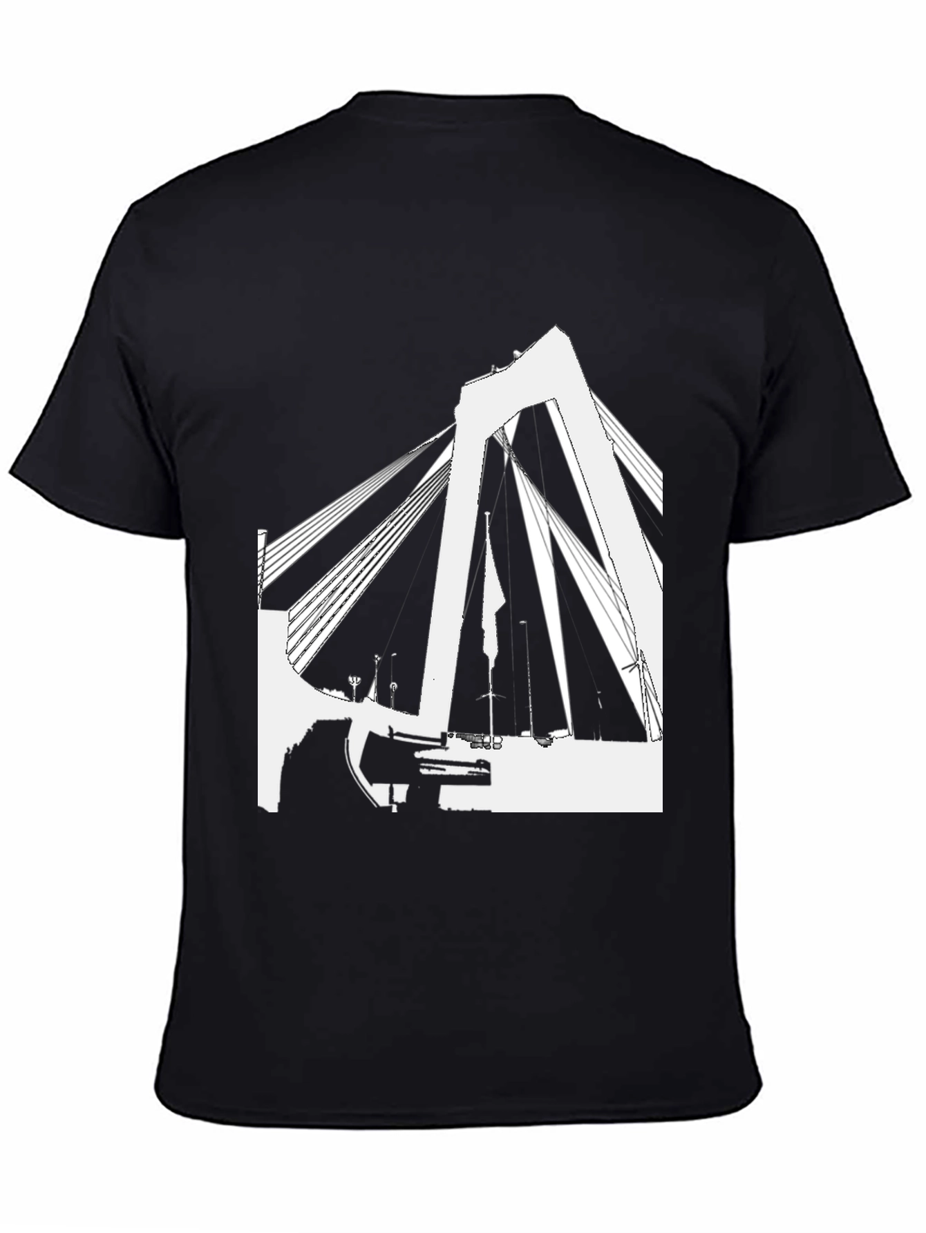 Abstract Bridge Graphic Tee - Black