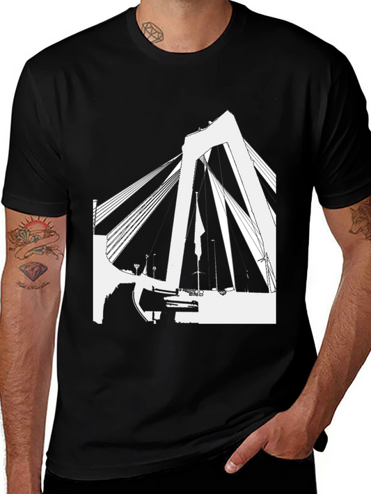 Abstract Bridge Graphic Tee - Black