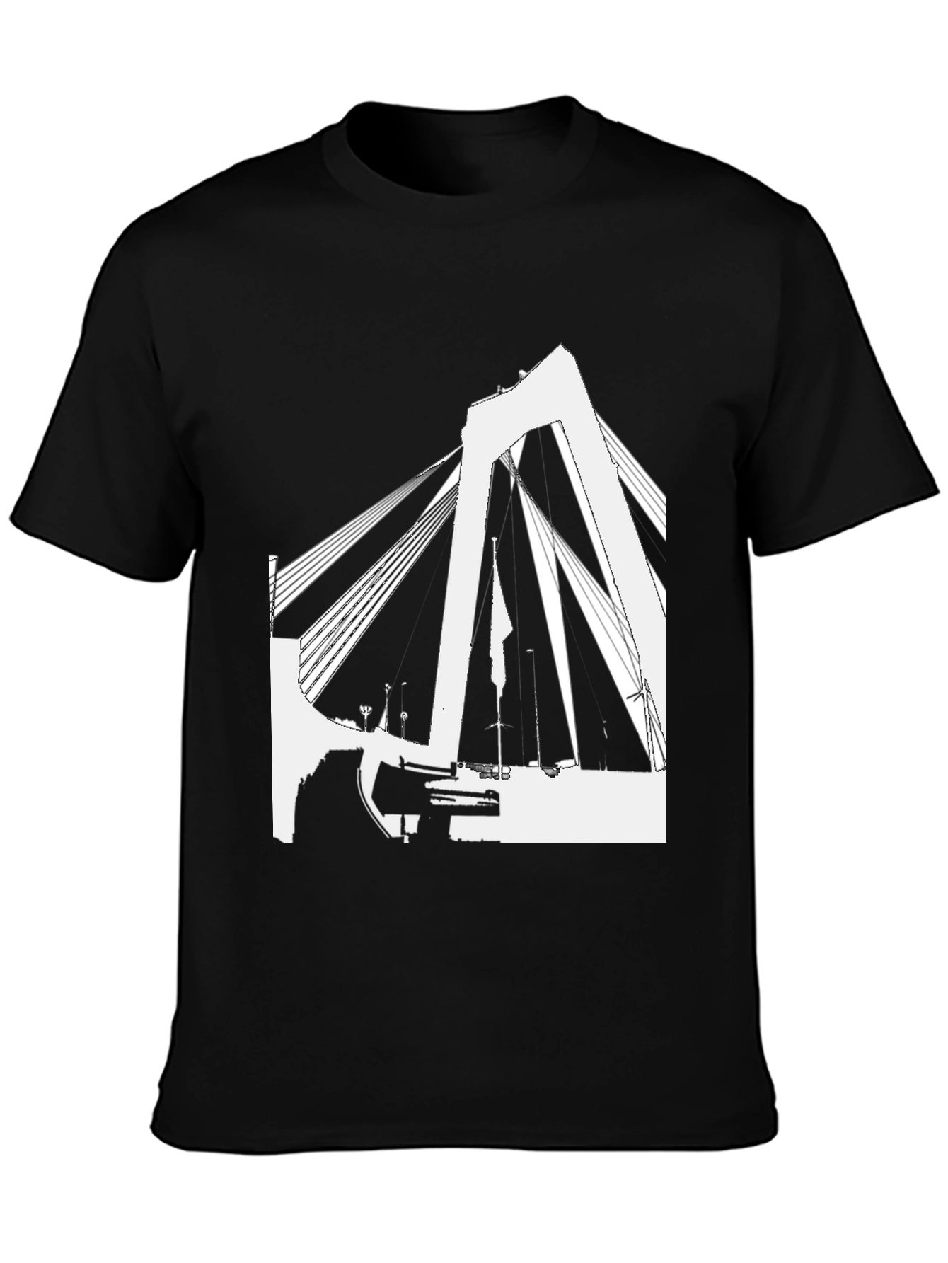 Abstract Bridge Graphic Tee - Black