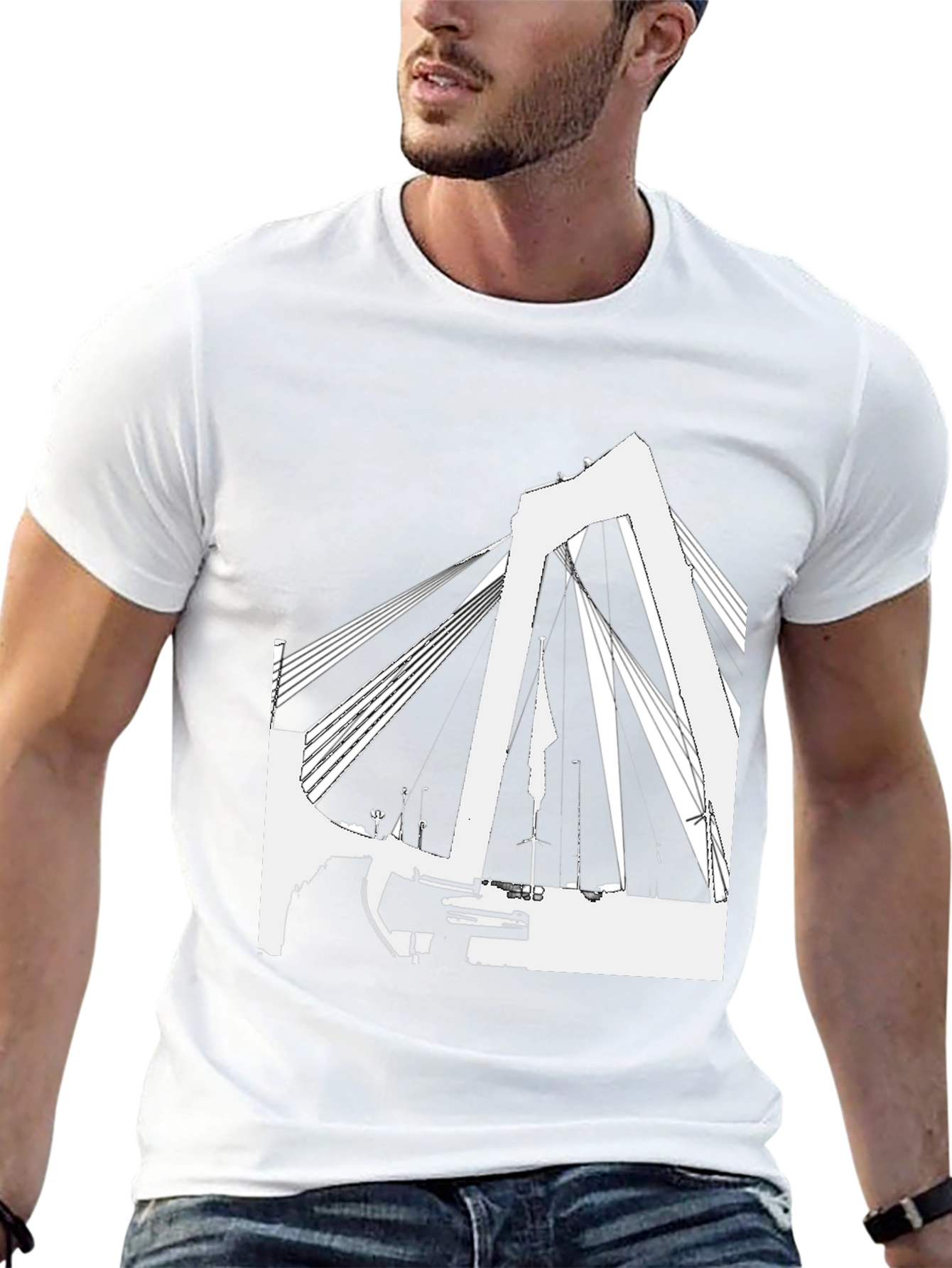 Abstract Bridge Graphic Tee - Black
