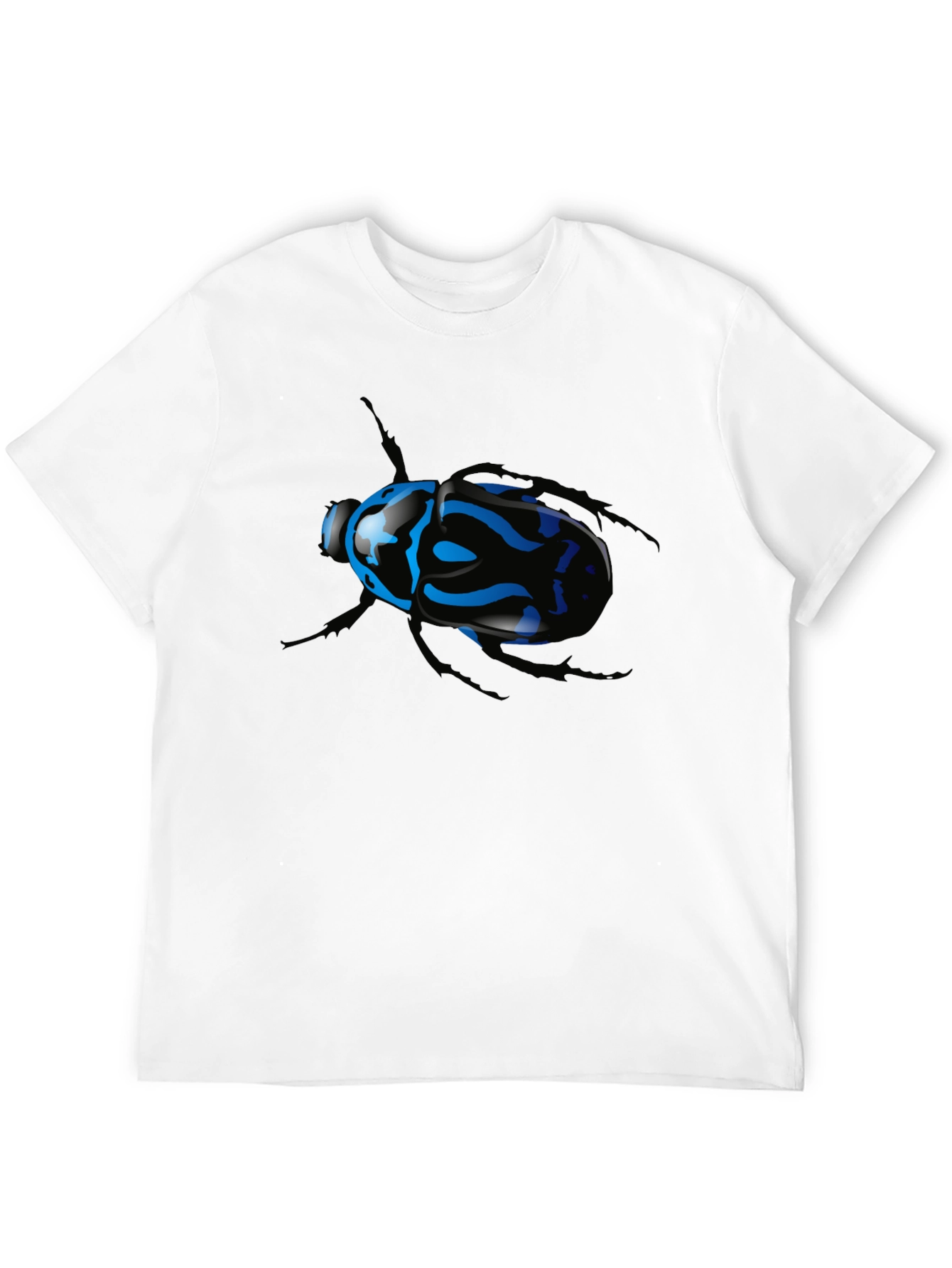 Black T-Shirt with Blue Beetle Graphic