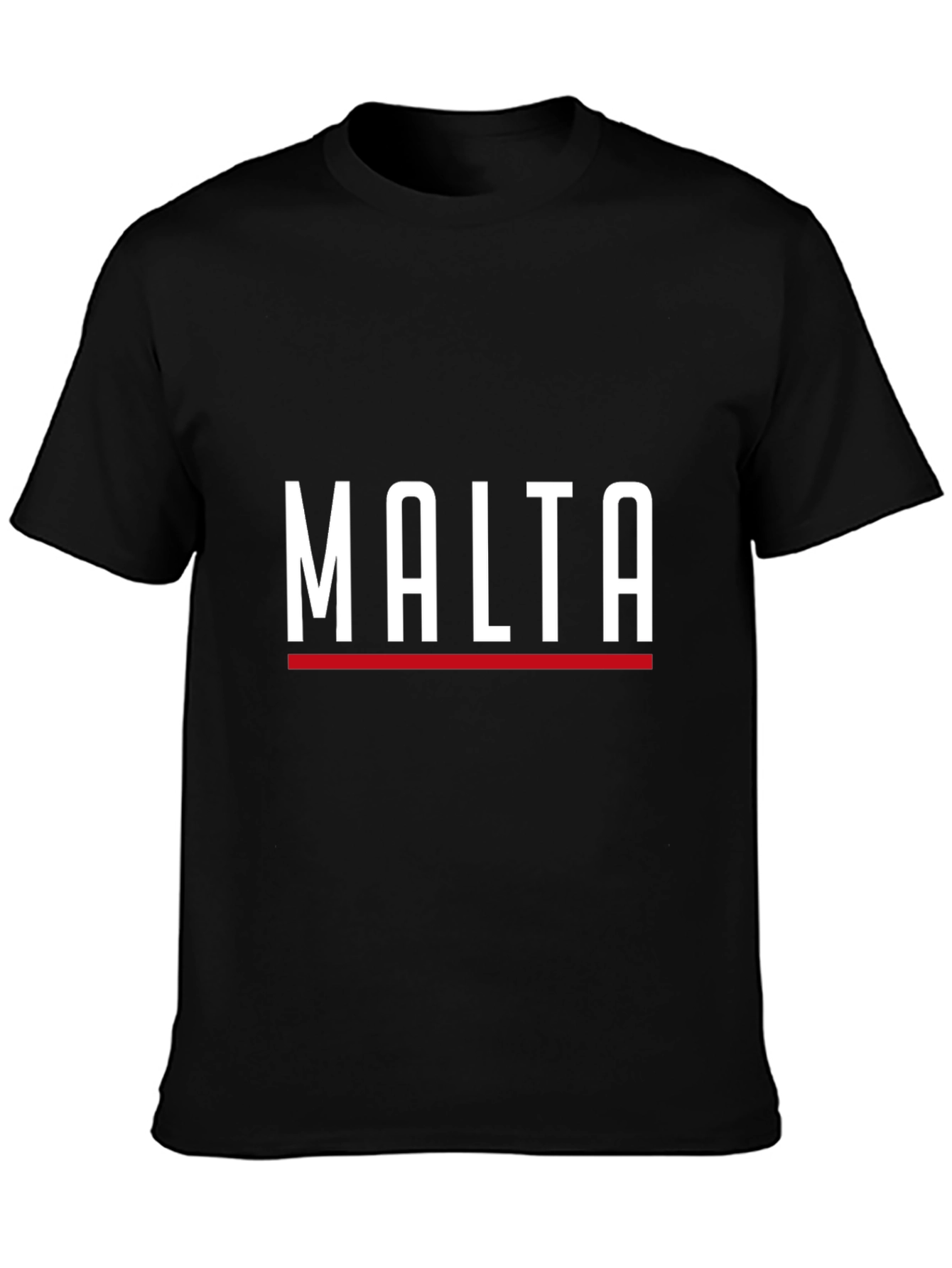 Malta Graphic Tee - Sleek Black Cotton T-Shirt
