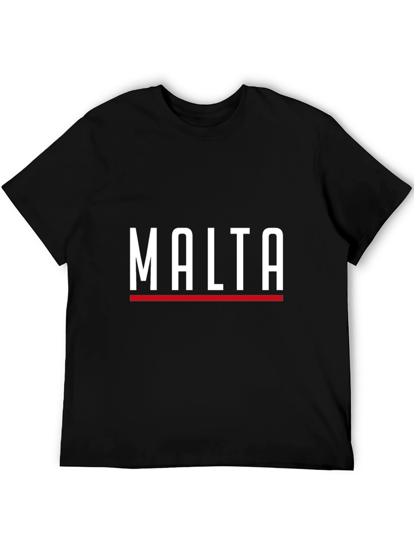 Malta Graphic Tee - Sleek Black Cotton T-Shirt