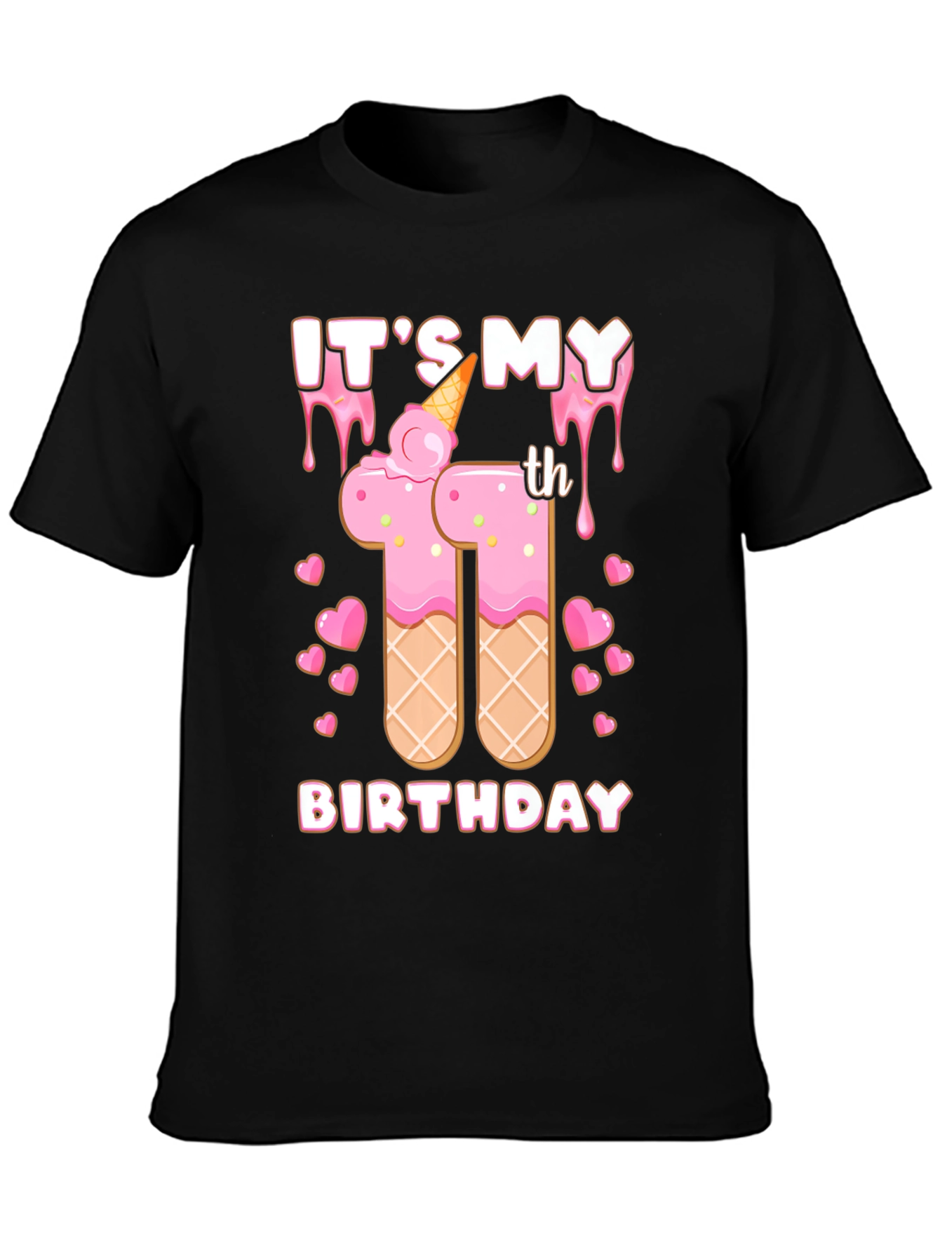 Its My 11th Birthday Ice Cream Cone T-Shirt