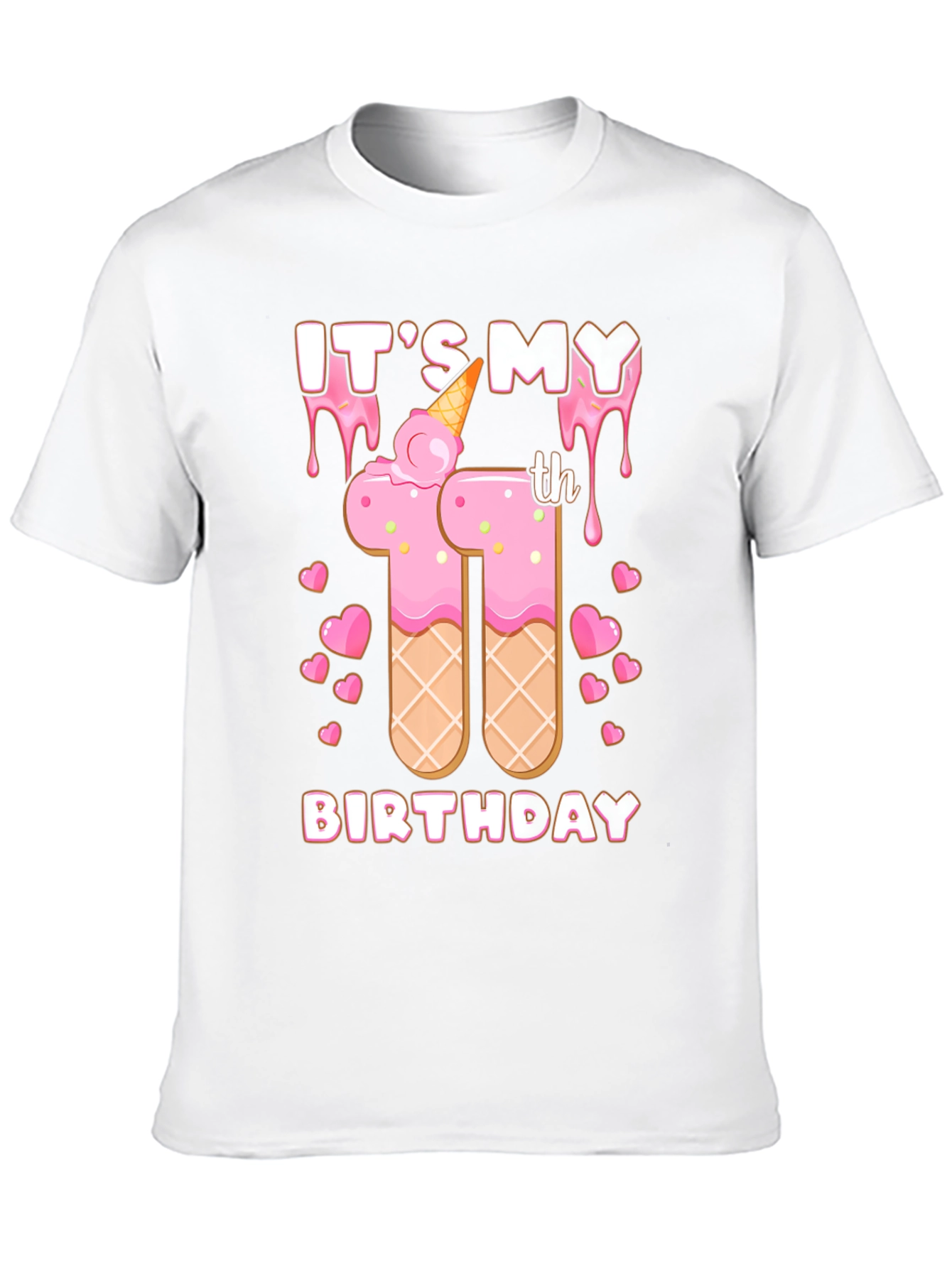 Its My 11th Birthday Ice Cream Cone T-Shirt