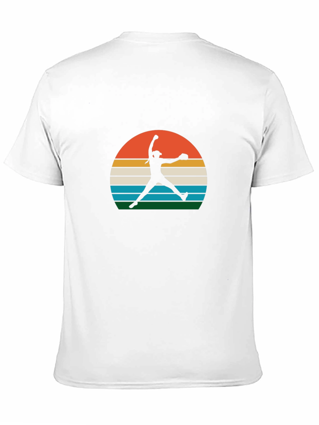 Retro Sunset Softball Pitcher Graphic Tee