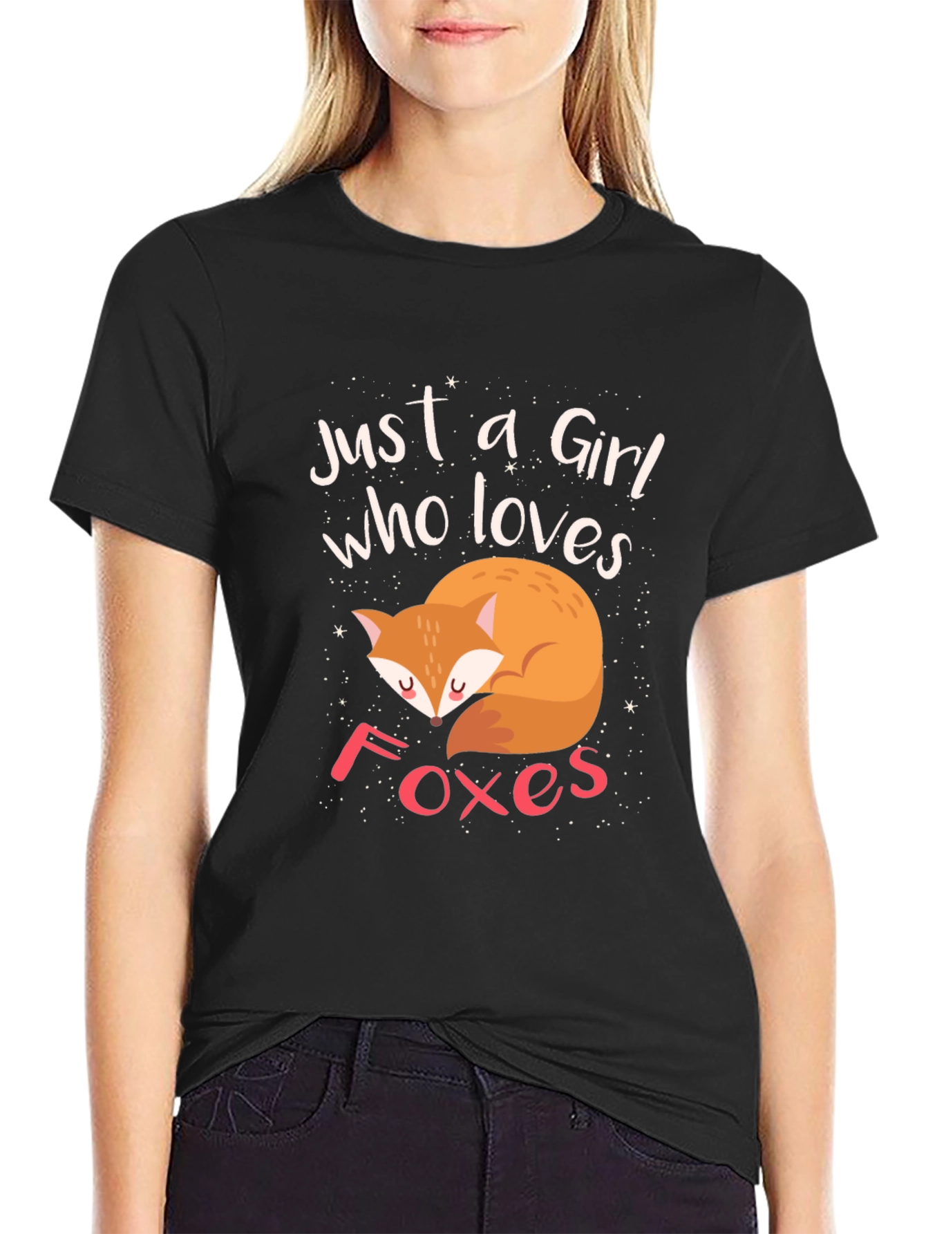 Just a Girl Who Loves Foxes Graphic T-Shirt
