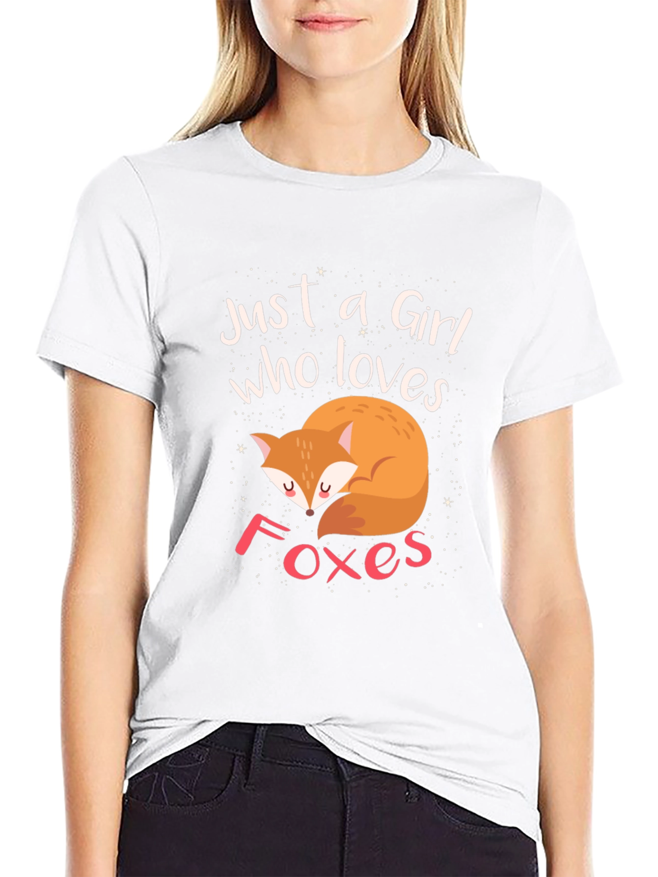 Just a Girl Who Loves Foxes Graphic T-Shirt