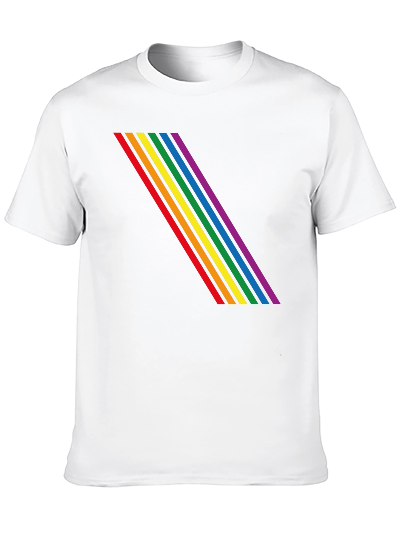 Rainbow Stripe Graphic Black T-Shirt