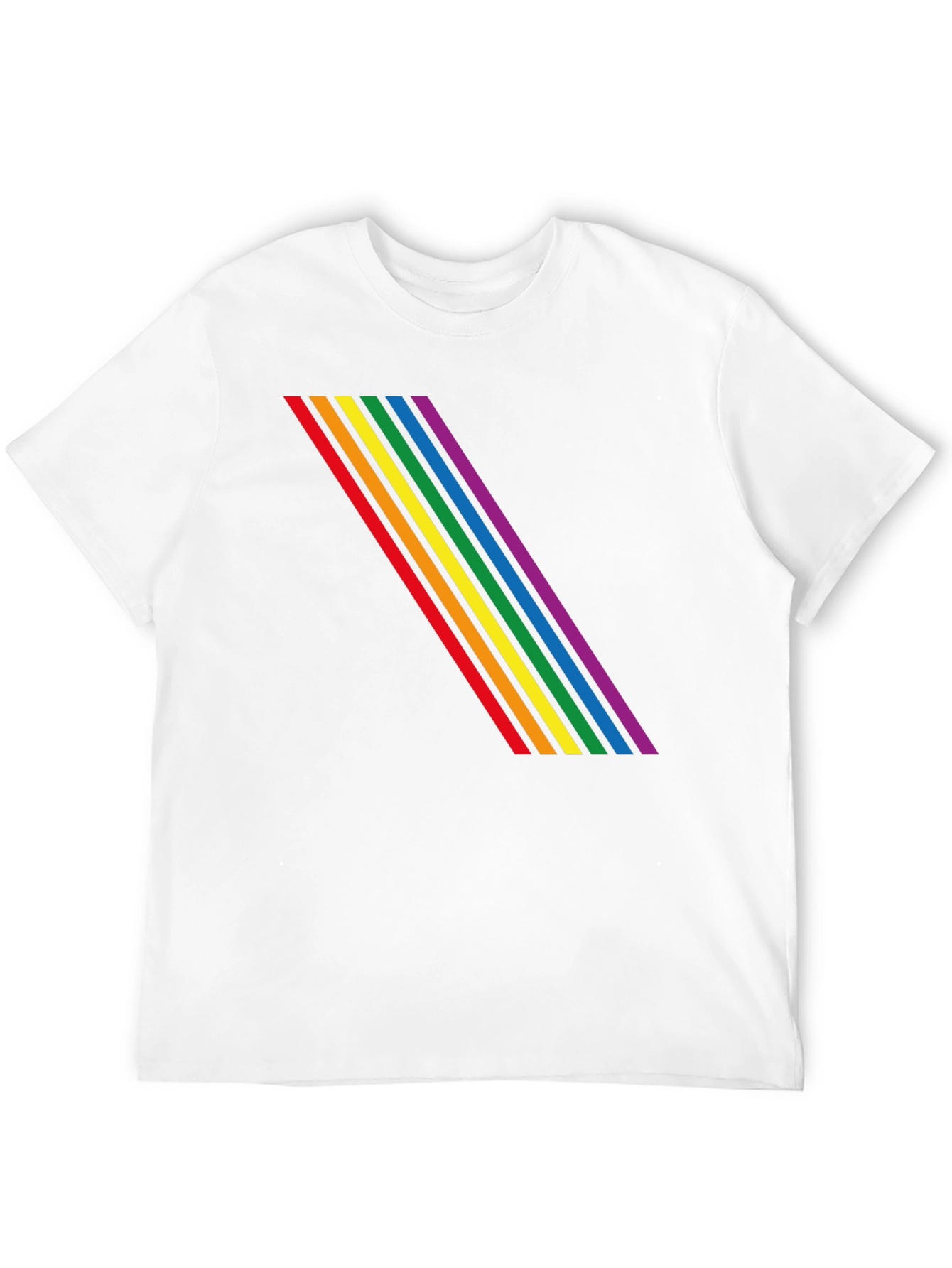 Rainbow Stripe Graphic Black T-Shirt