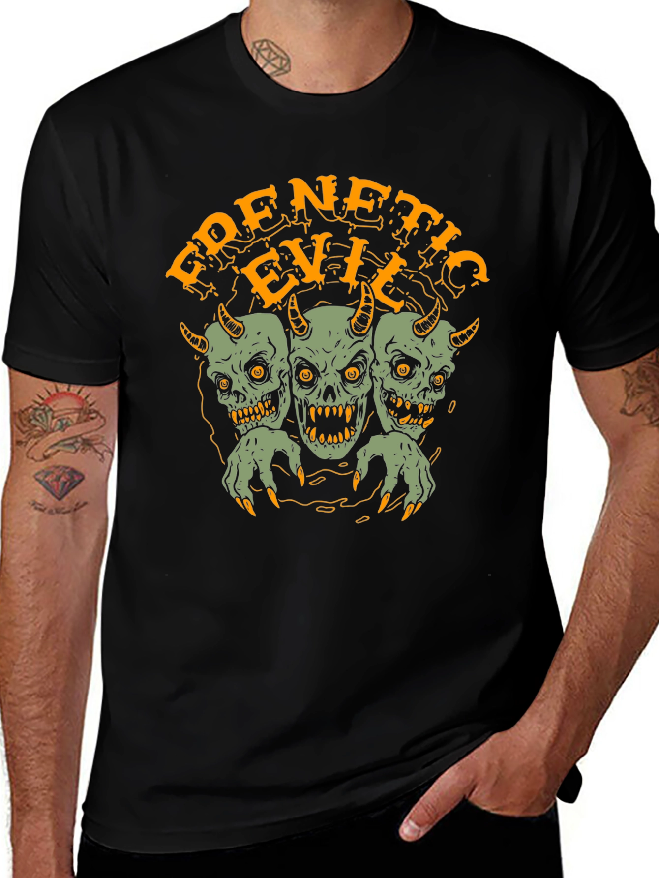 Frenetic Evil Graphic Tee - Mens Black T-Shirt
